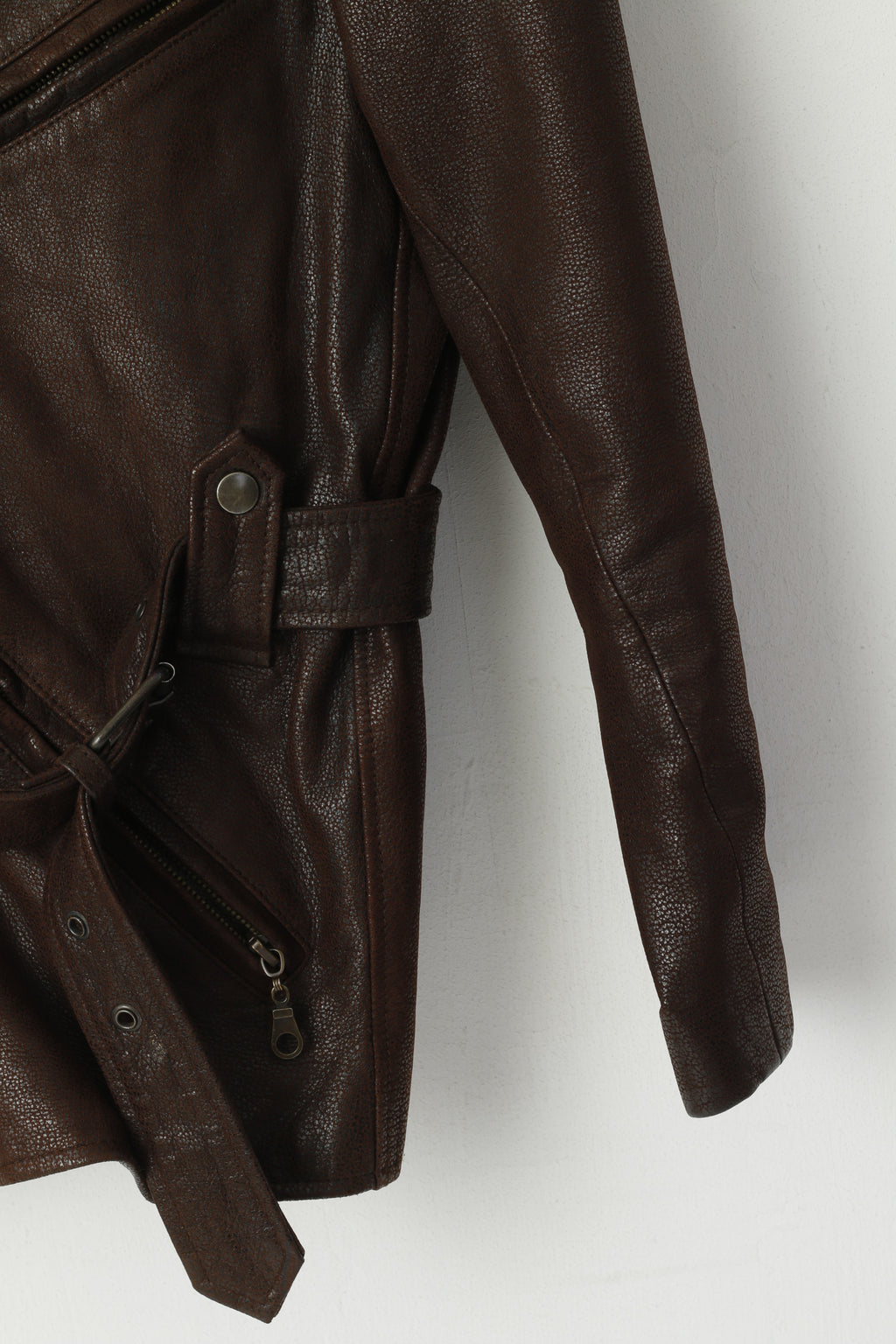 Lindbergh Giacca in pelle da donna 40 M Ramones Marrone Pelle morbida con cerniera intera Top retrò