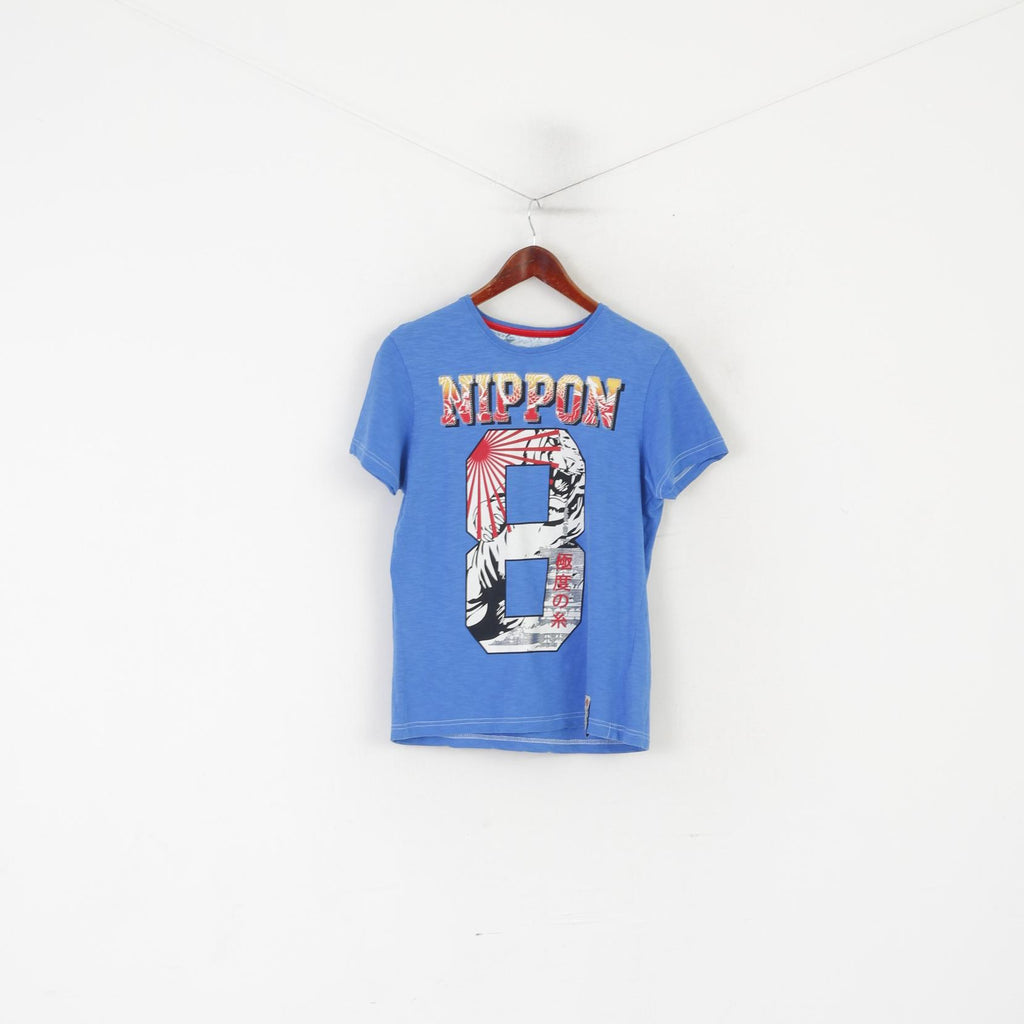 Nippon Osaka série hommes chemise bleu Baseball graphique coton brodé haut