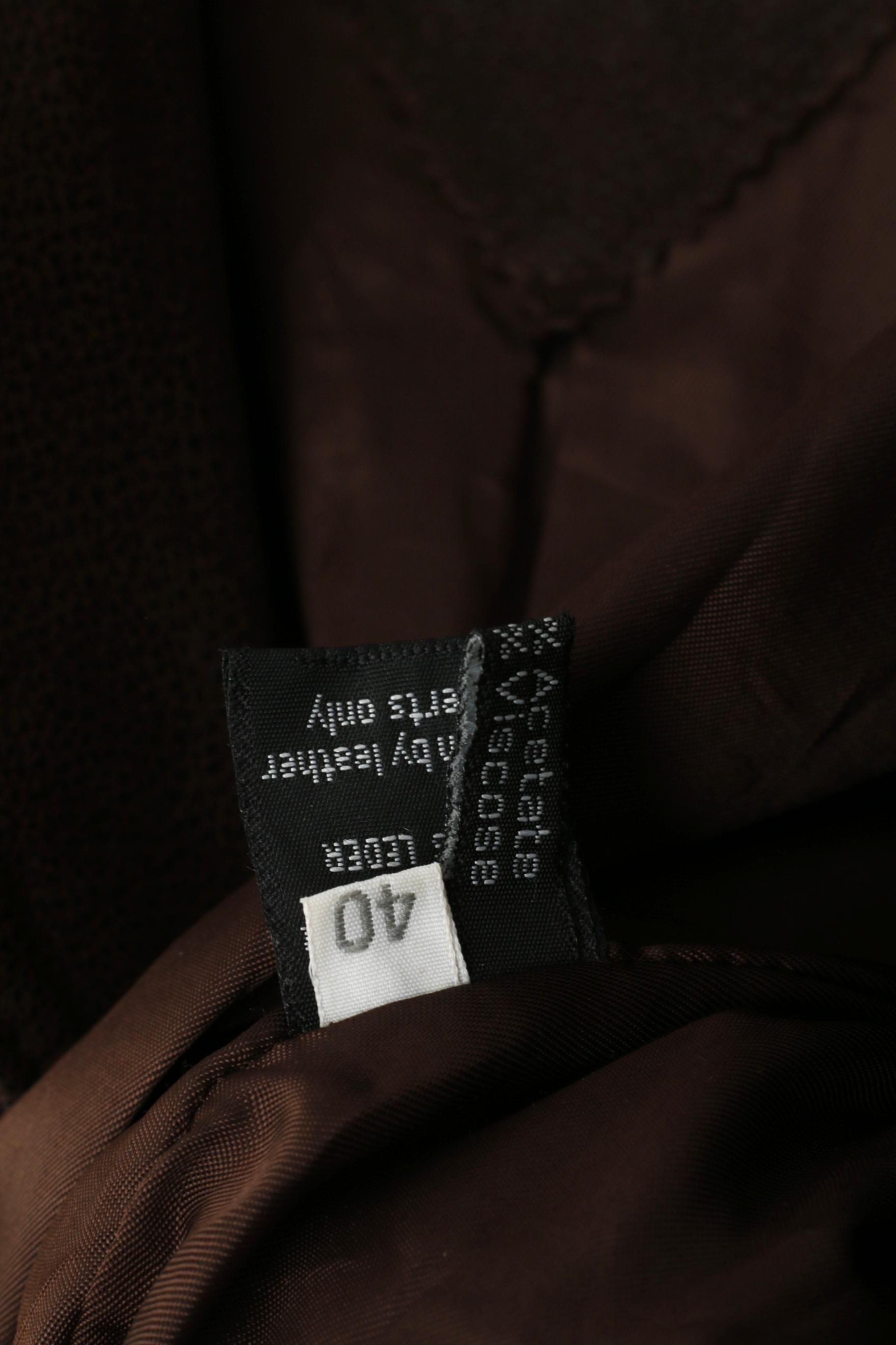 Lindbergh Giacca in pelle da donna 40 M Ramones Marrone Pelle morbida con cerniera intera Top retrò