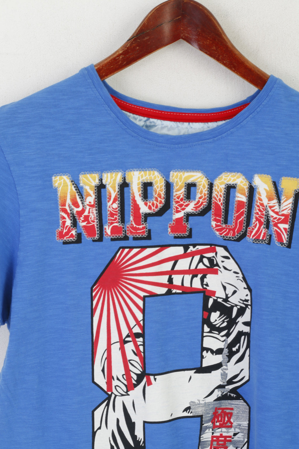 Nippon Osaka série hommes chemise bleu Baseball graphique coton brodé haut
