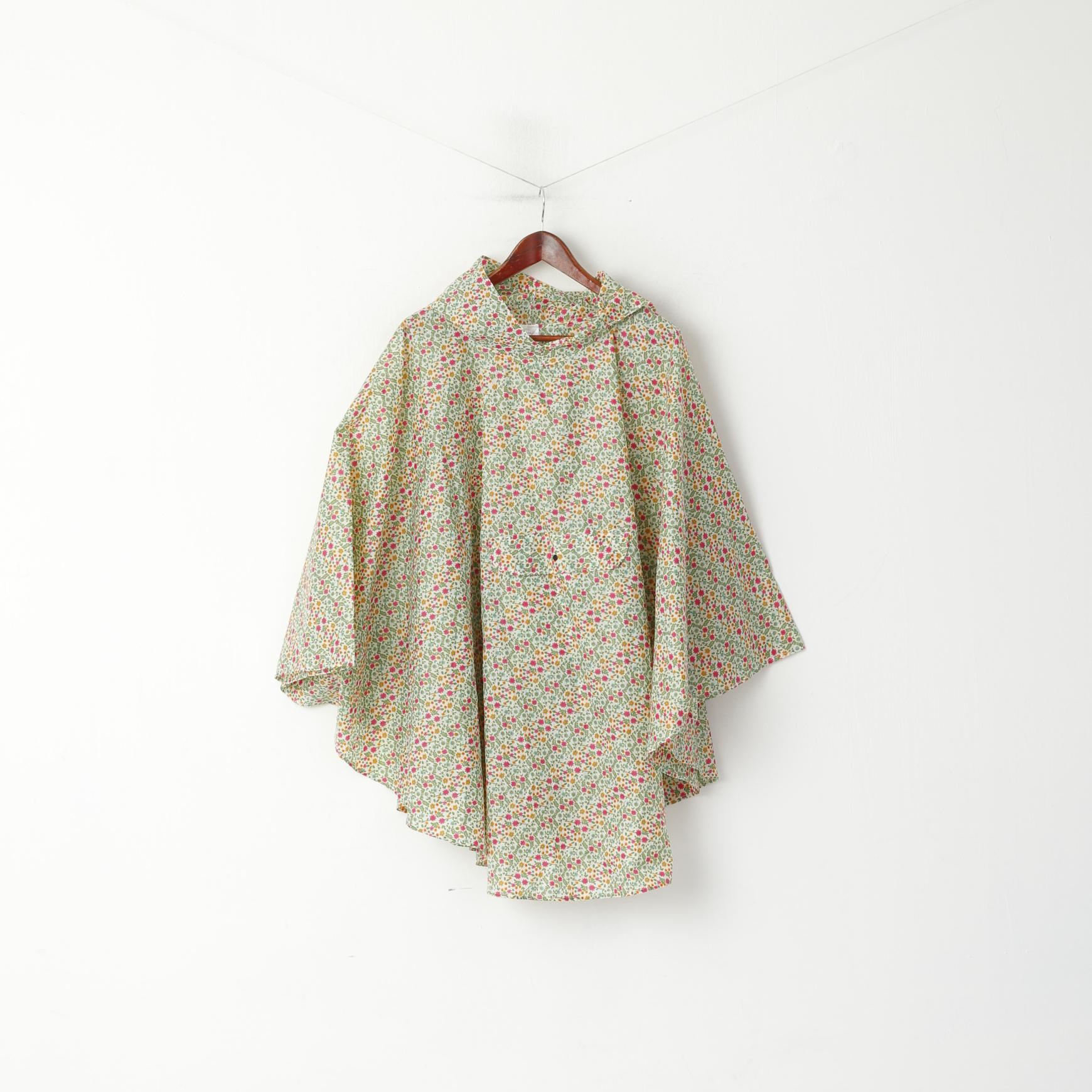 Borse da donna Taglia unica Poncho Beige Floreale Cappuccio Una tasca Top leggero