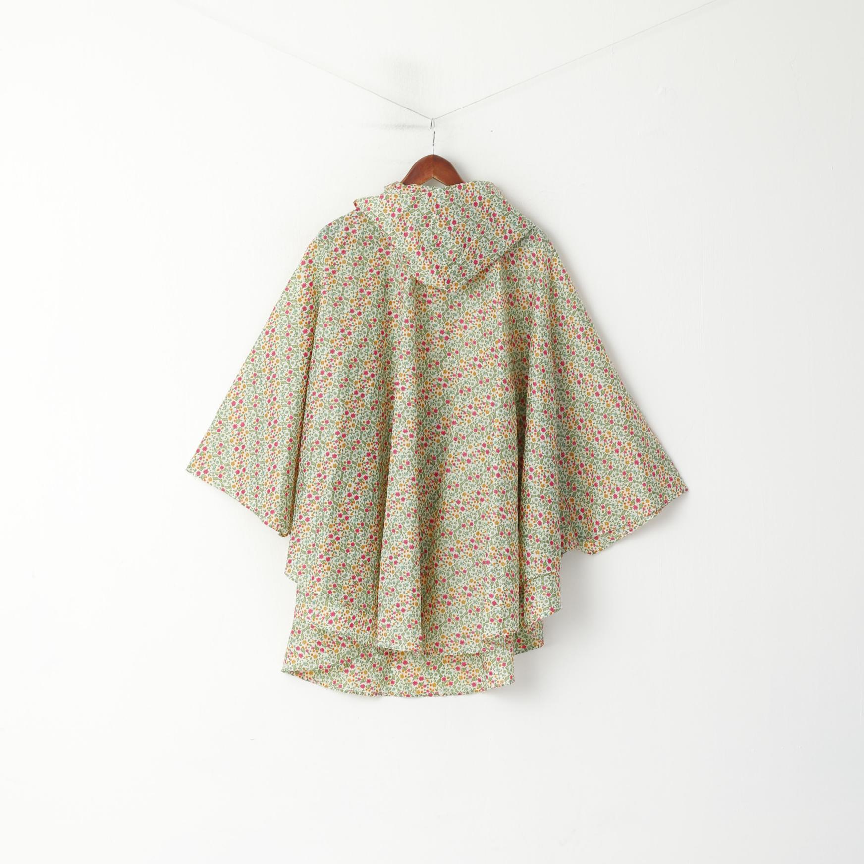 Borse da donna Taglia unica Poncho Beige Floreale Cappuccio Una tasca Top leggero