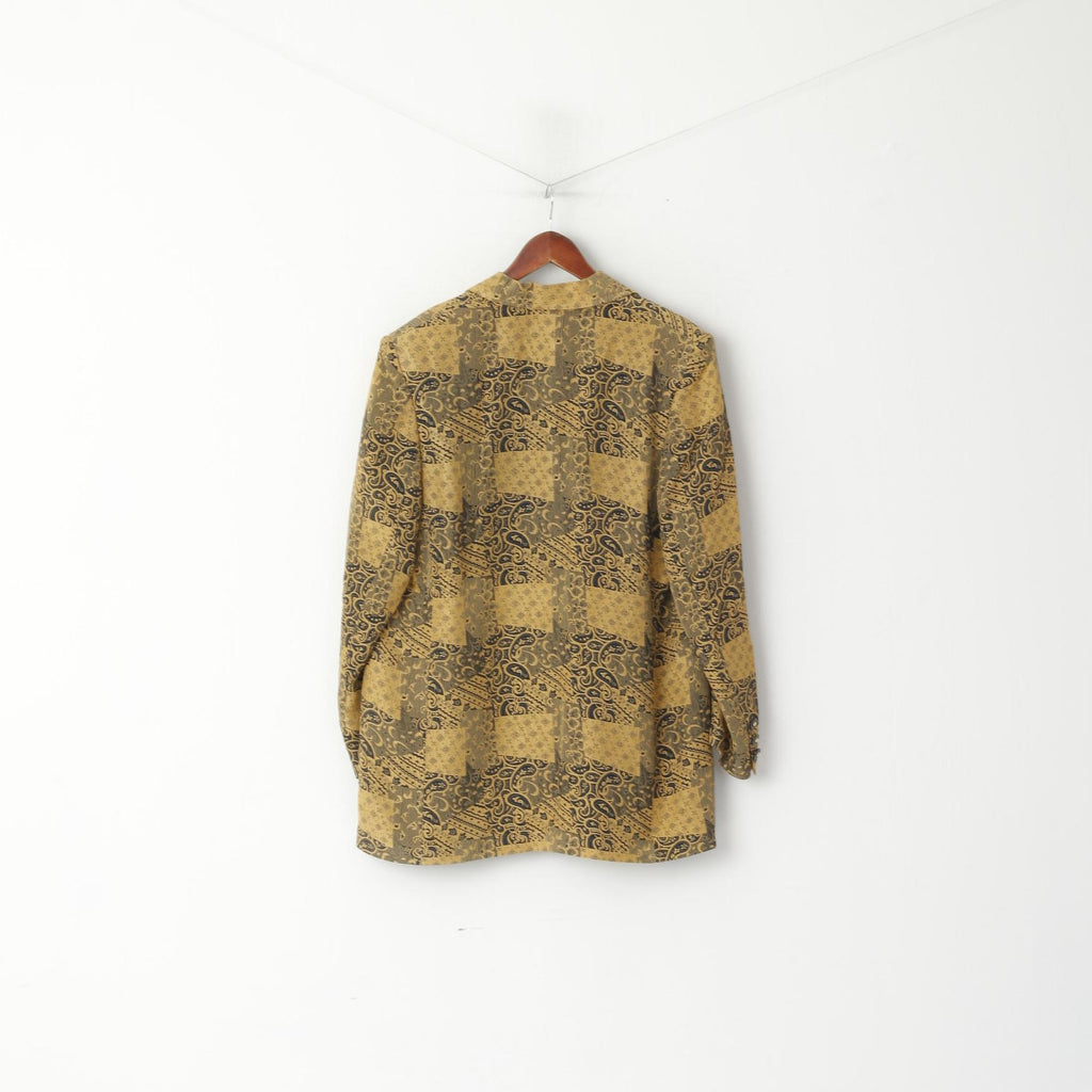 Creation Charmante Blazer da donna 46 XL Top monopetto in viscosa stampa Barocco color oro