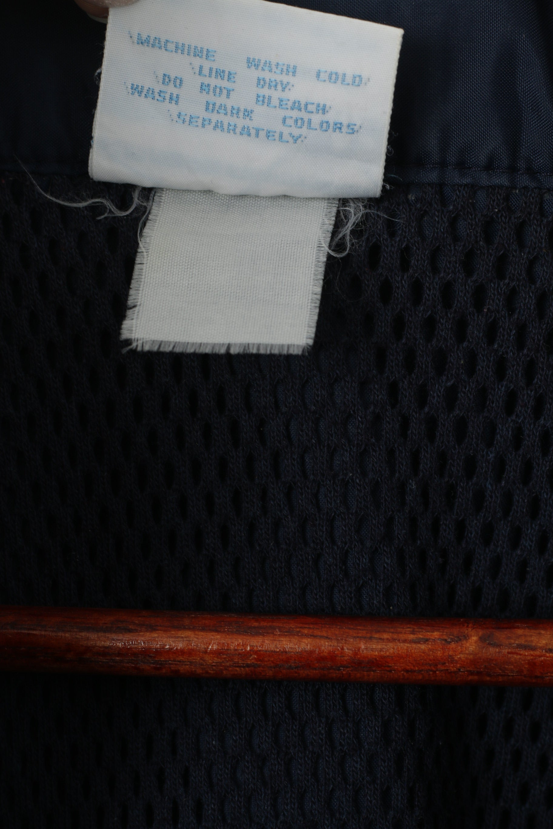 Giacca pullover Adidas da uomo XL blu scuro vintage con zip collo cappuccio nascosto top riflettente