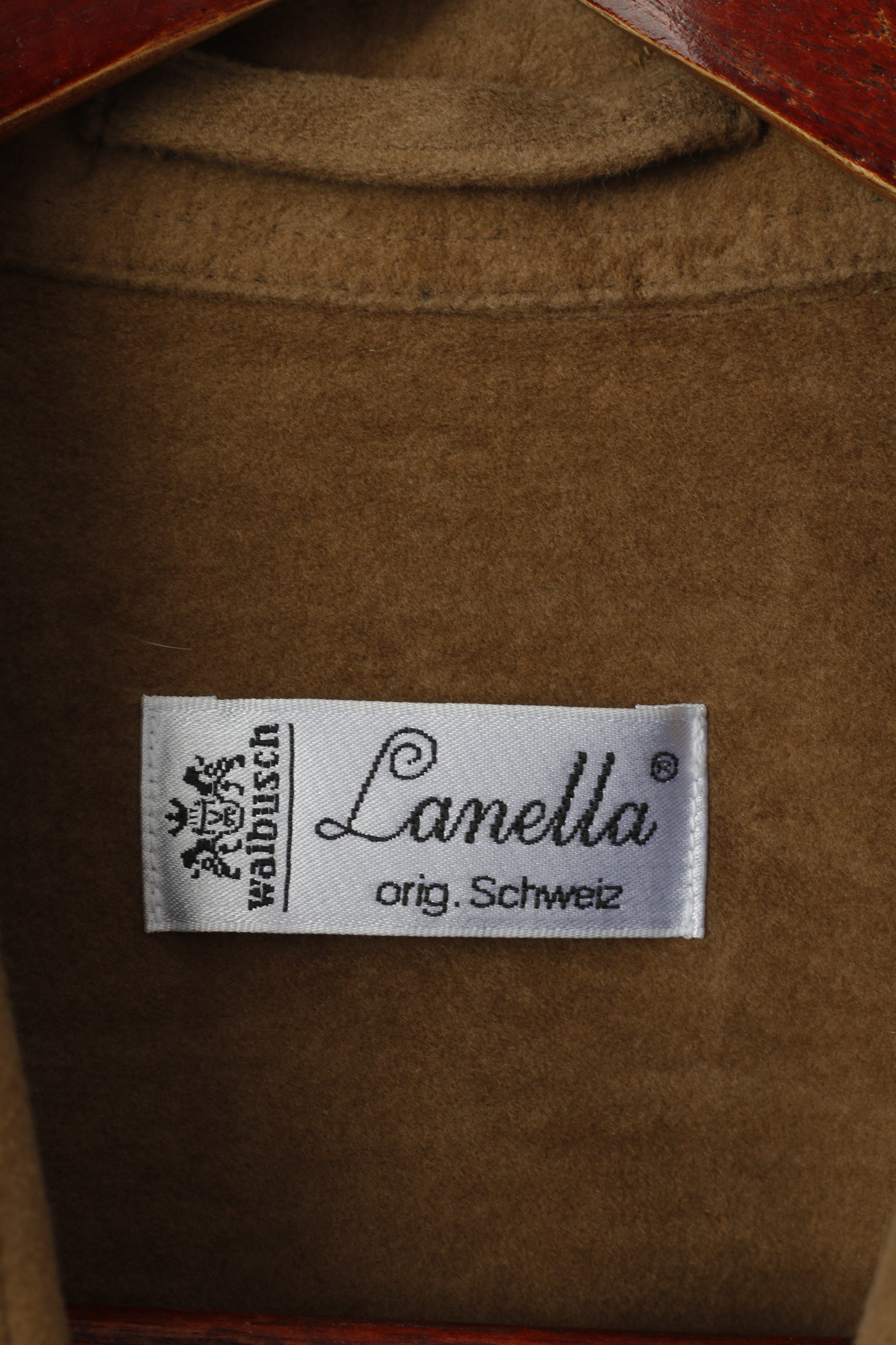 Walbusch Lanella Uomo 52 L Maglione Marrone a quadri Colletto in cotone Camicetta classica retrò