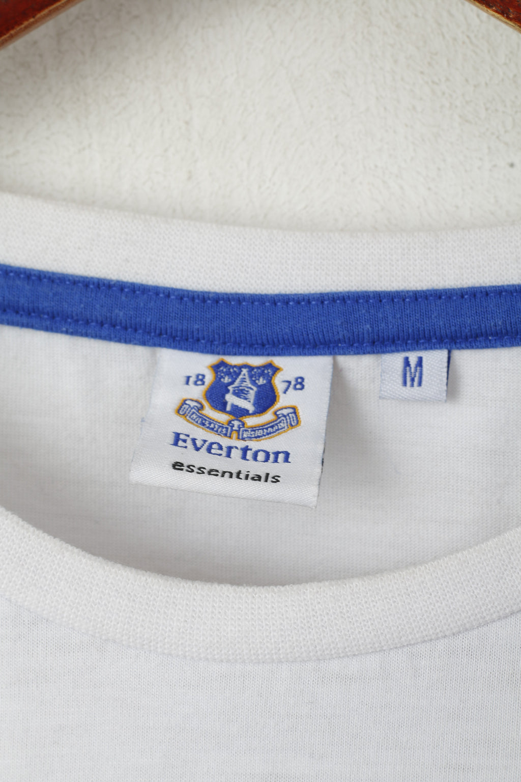 Everton Men M T- Shirt White Cotton Football Club Logo Sportswear Top