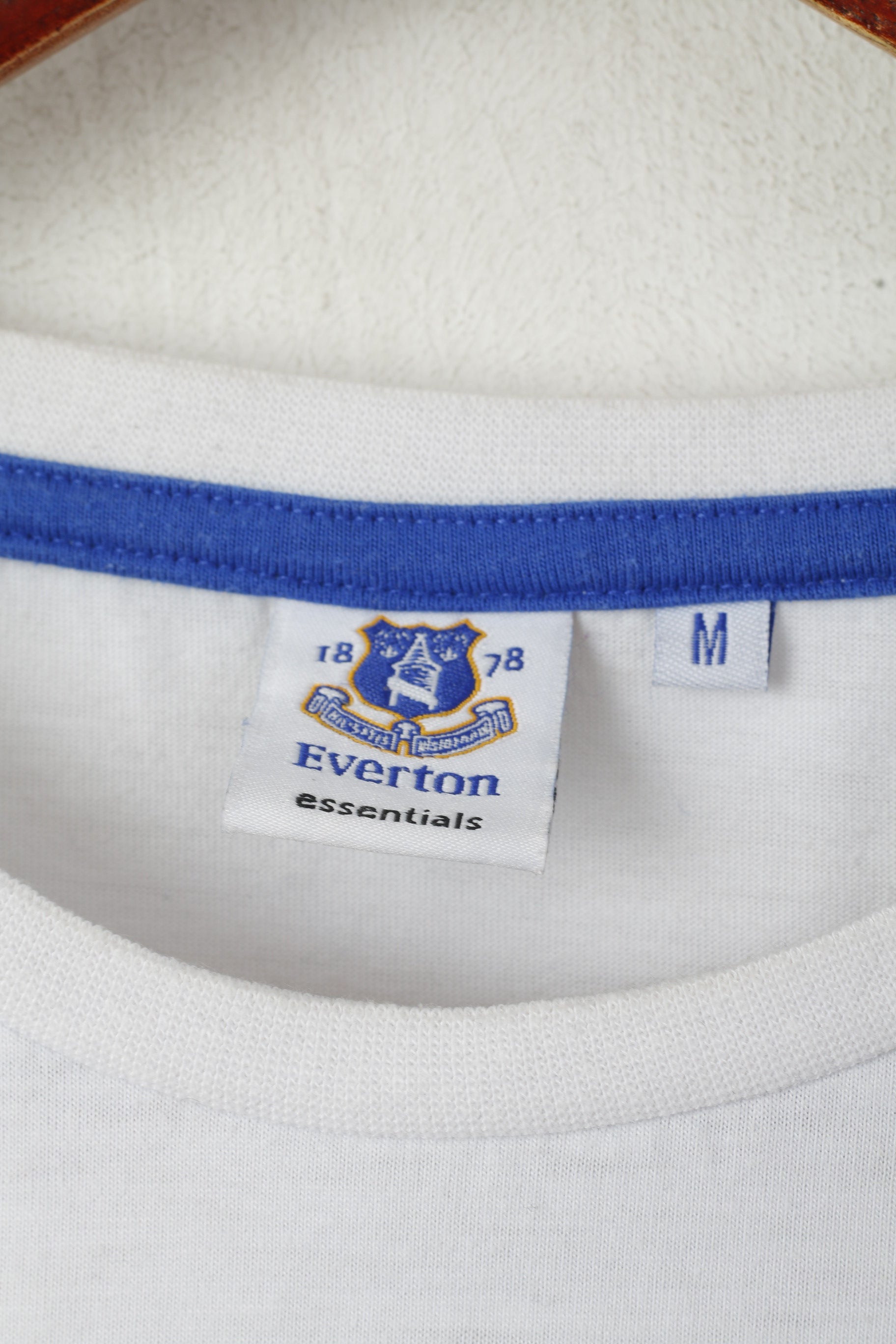 Everton Men M T- Shirt White Cotton Football Club Logo Sportswear Top