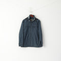 Schott NYC Veste pour homme en nylon bleu marine avec col réfléchissant et fermeture éclair à capuche cachée