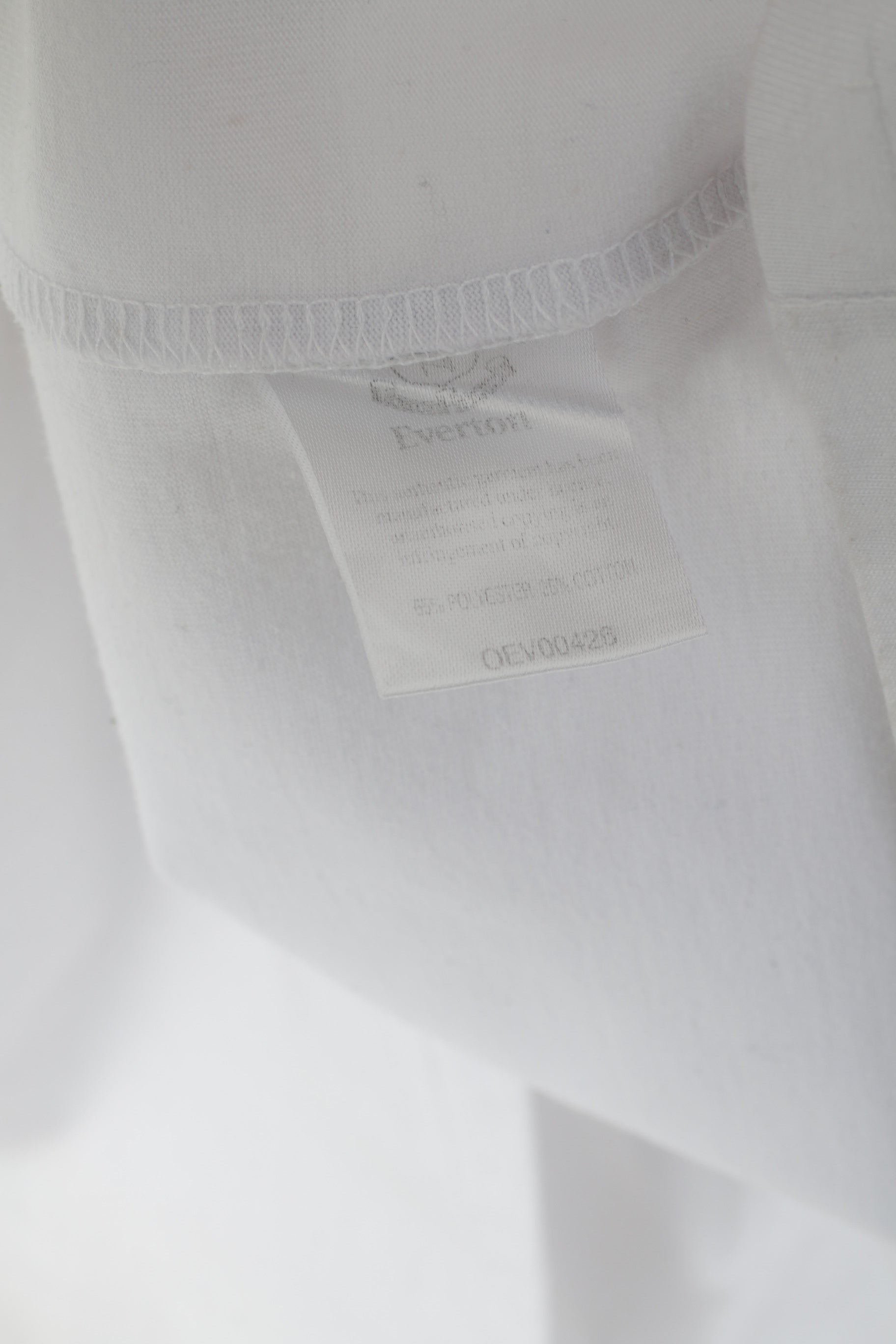 Everton Men M T- Shirt White Cotton Football Club Logo Sportswear Top