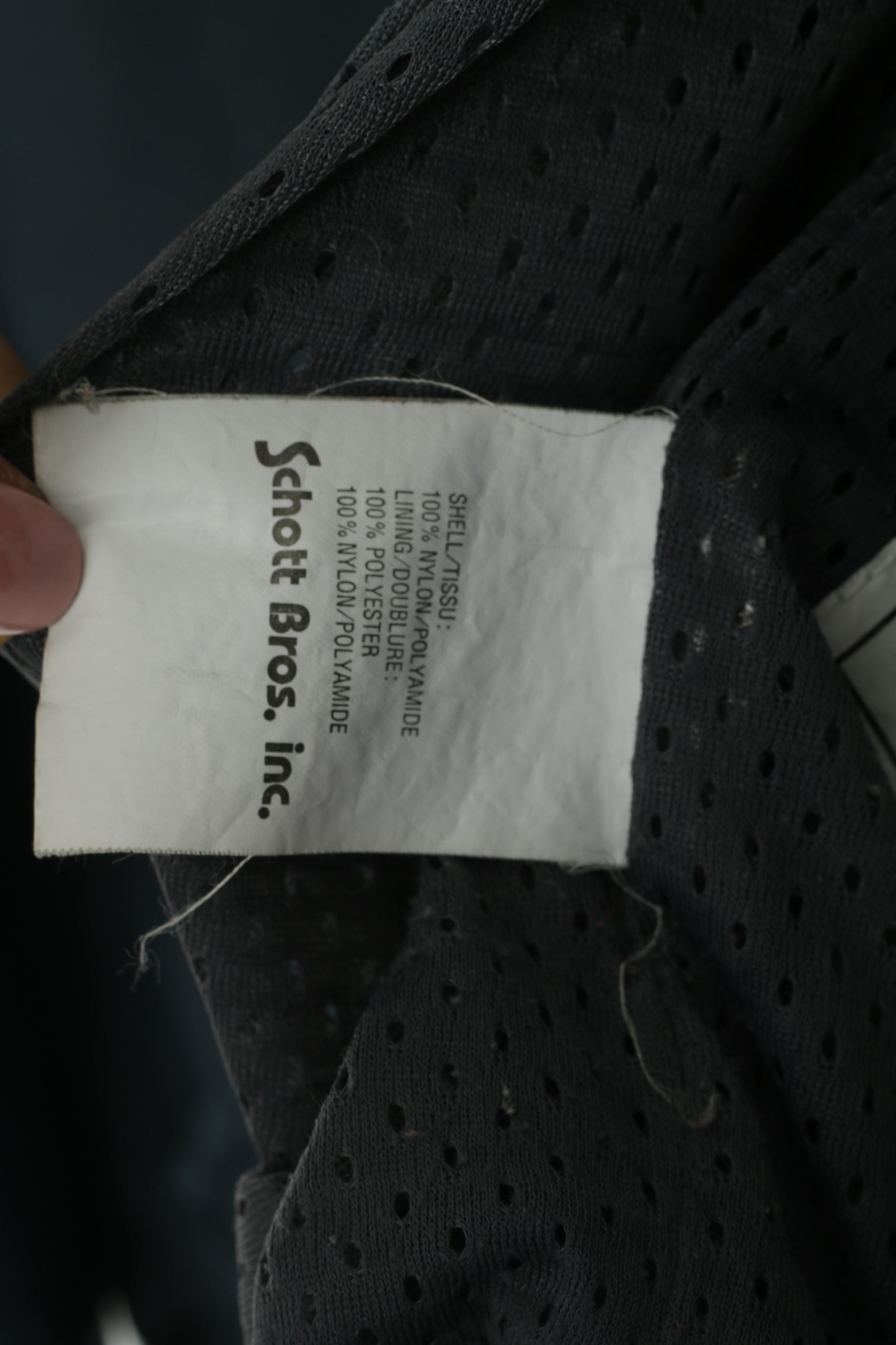 Giacca da uomo Schott NYC, collo riflettente in nylon blu mare, cappuccio nascosto con cerniera