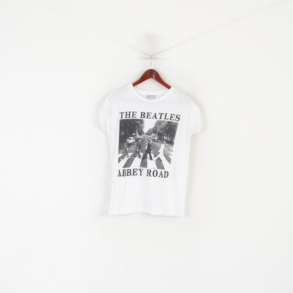 The Beatles Women 8 S Shirt White Cotton TM Product Abbey Road Top