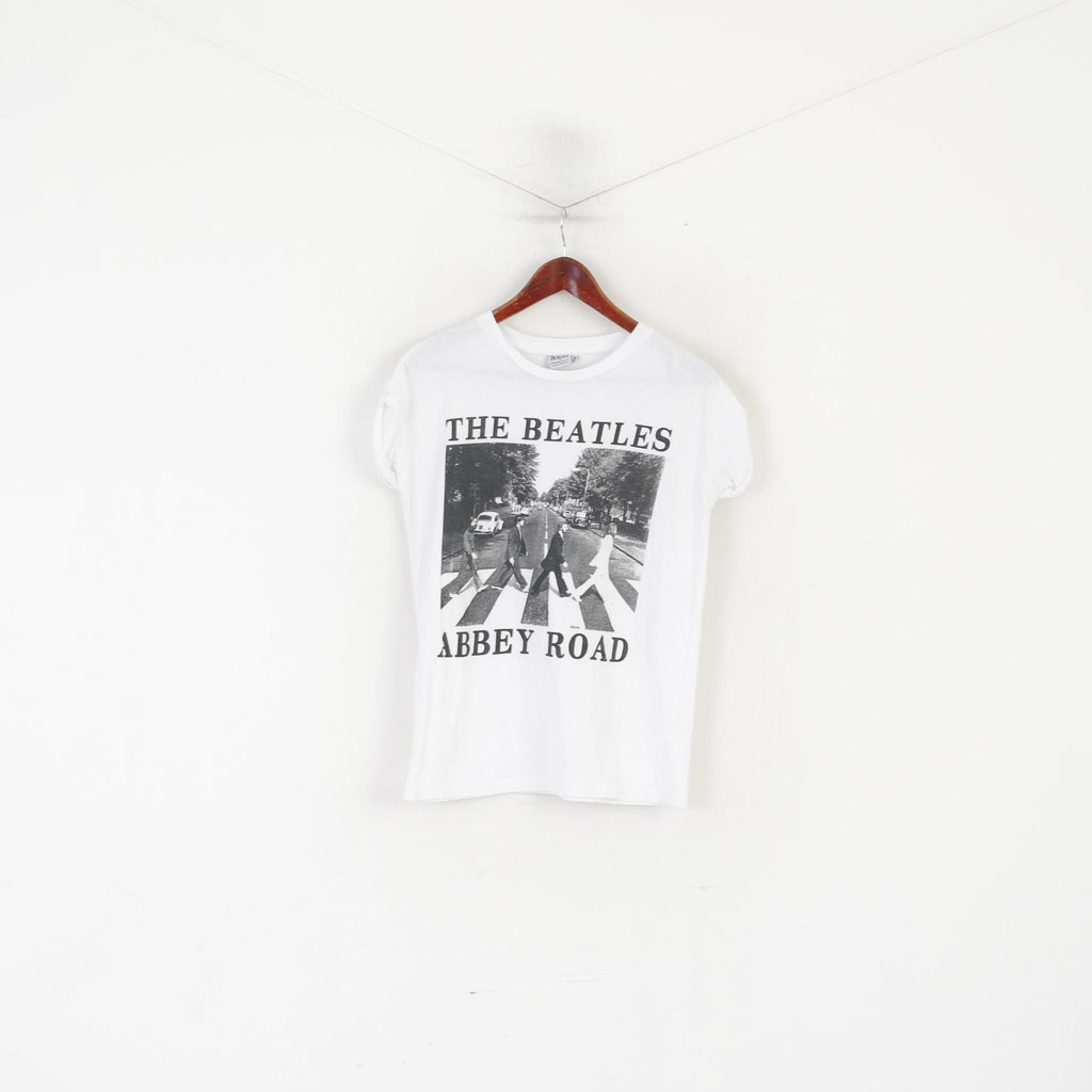 Maglietta The Beatles Women 8 S White Cotton TM Prodotto Abbey Road Top