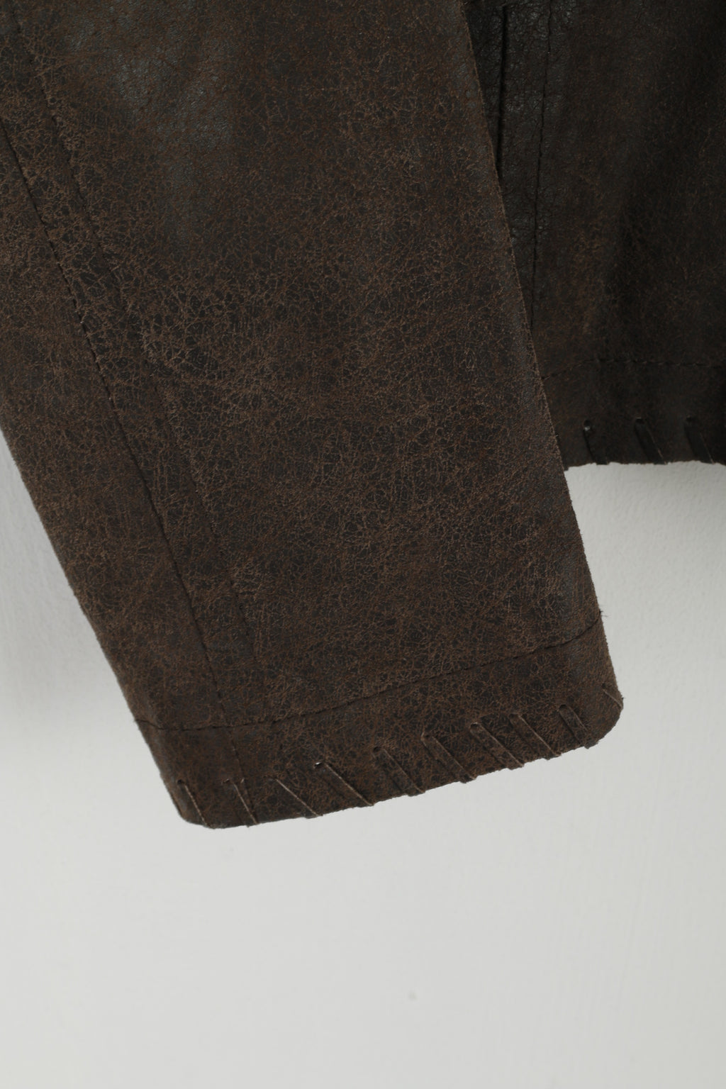 Giacca classica da donna Intown 42 Blazer in pelle marrone con due tasche con bottoni