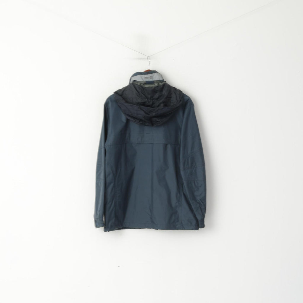 Giacca da uomo Schott NYC, collo riflettente in nylon blu mare, cappuccio nascosto con cerniera