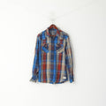 Cars Jeans Men L Casual Shirt Multi Colour Check Cotton Snap Pocket Long Sleeve Top