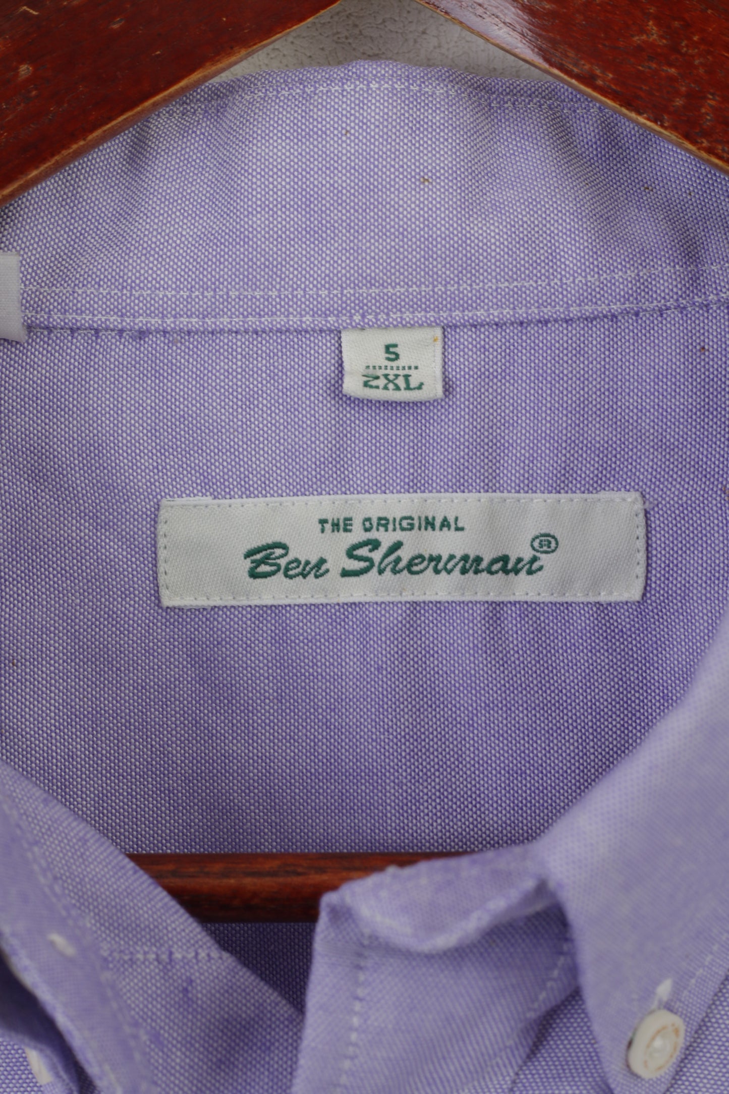 Ben Sherman Men XXL Casual Shirt Purple Cotton Detailed Buttons Long Sleeve Top