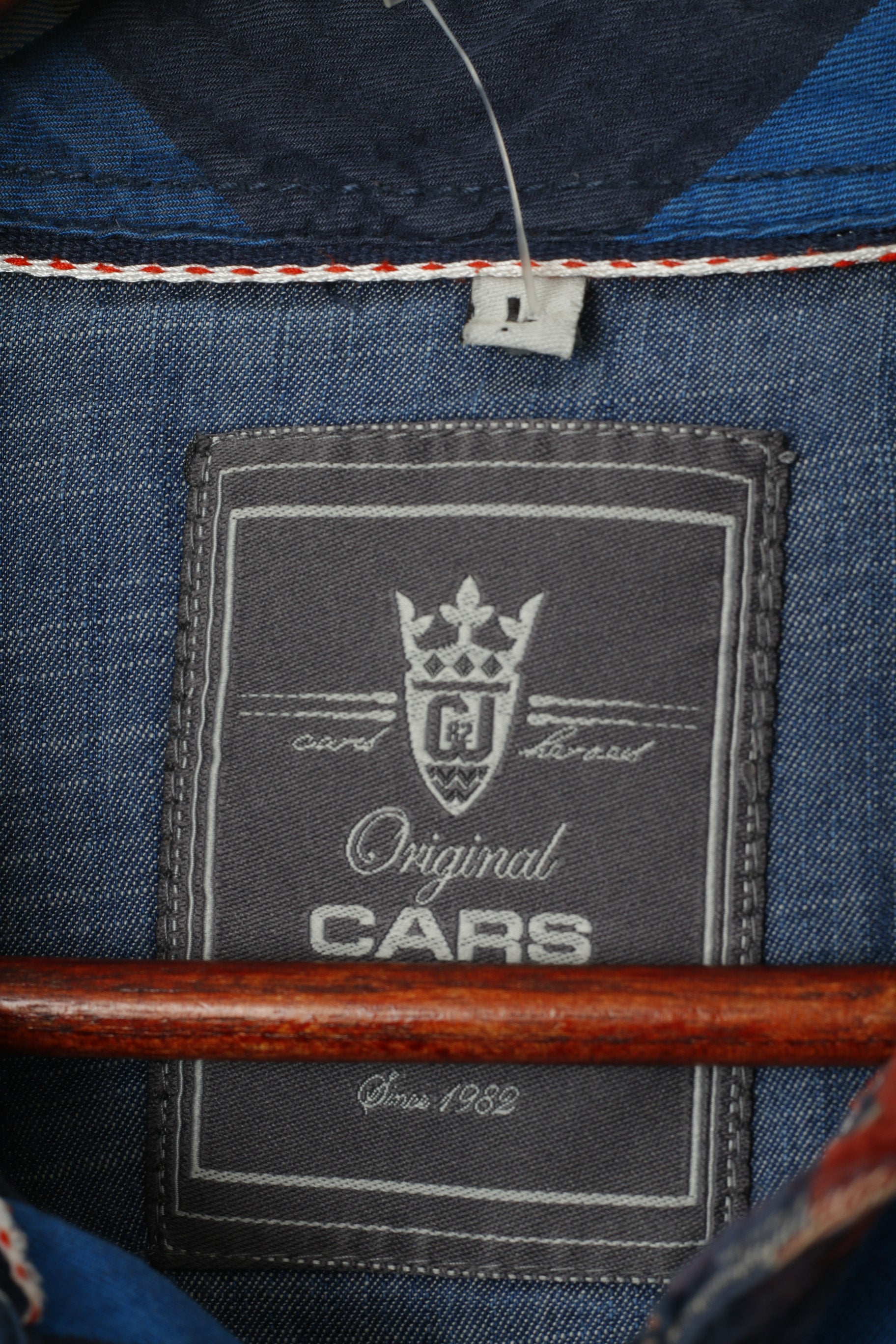 Cars Jeans Uomo L Camicia casual Top a maniche lunghe con tasca a scatto in cotone a quadri multicolori