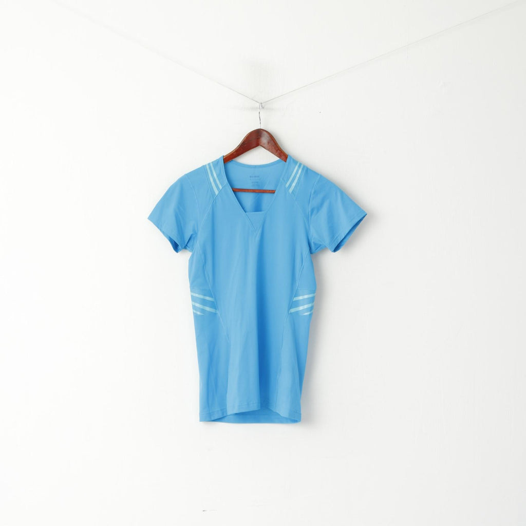 Maglia Reebok Donna XL (M) Blu Play Easytone V Neck Sport Training Fitness Top