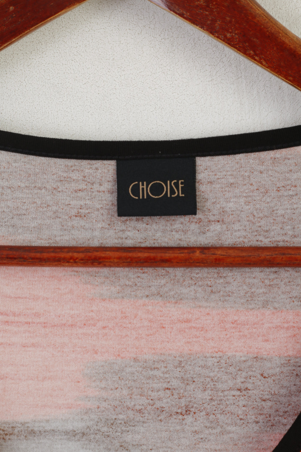 Camicia da donna M Choise Tunica girocollo in viscosa elasticizzata arancione nera