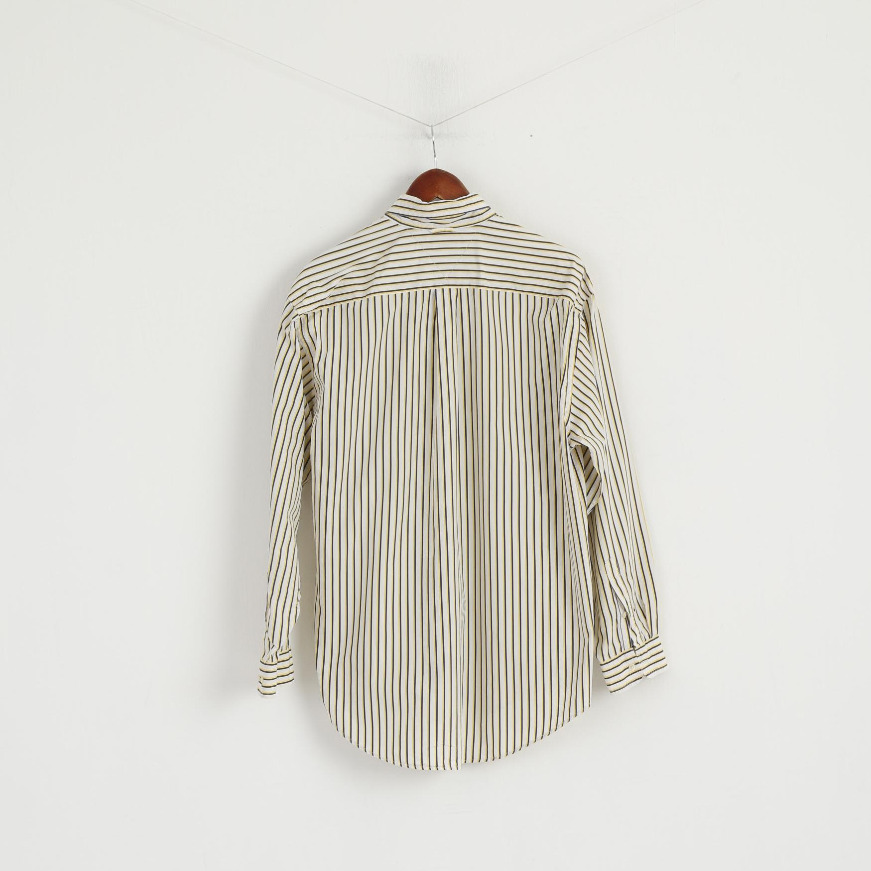 Tommy Hilfiger Hommes M Chemise décontractée Jaune Coton Manches longues Poche extérieure Haut