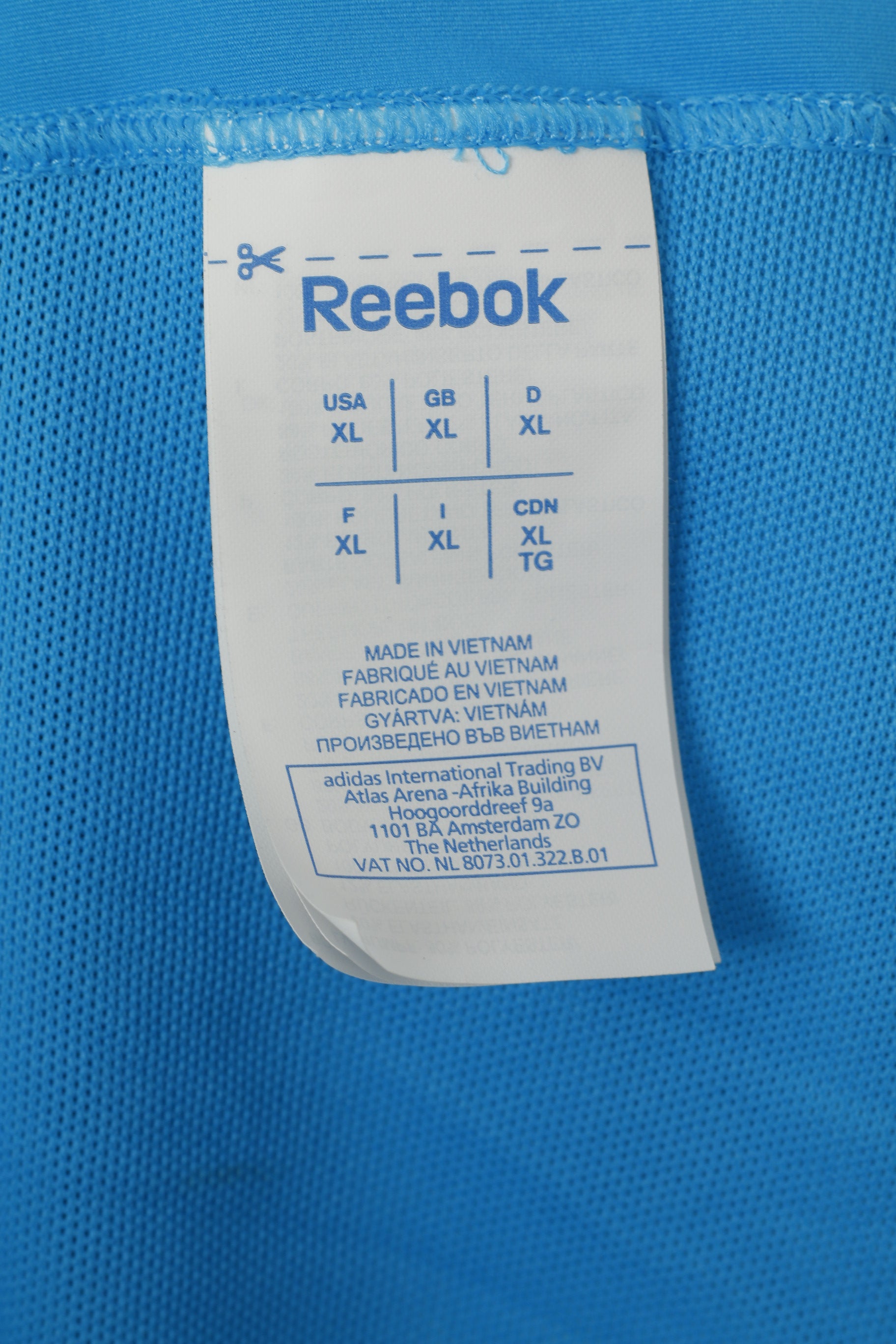 Maglia Reebok Donna XL (M) Blu Play Easytone V Neck Sport Training Fitness Top