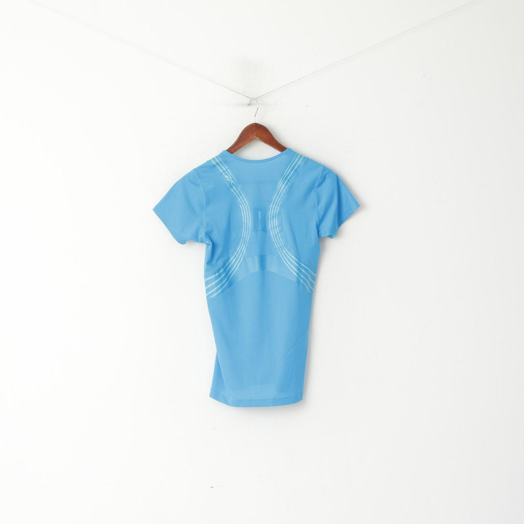 Maglia Reebok Donna XL (M) Blu Play Easytone V Neck Sport Training Fitness Top