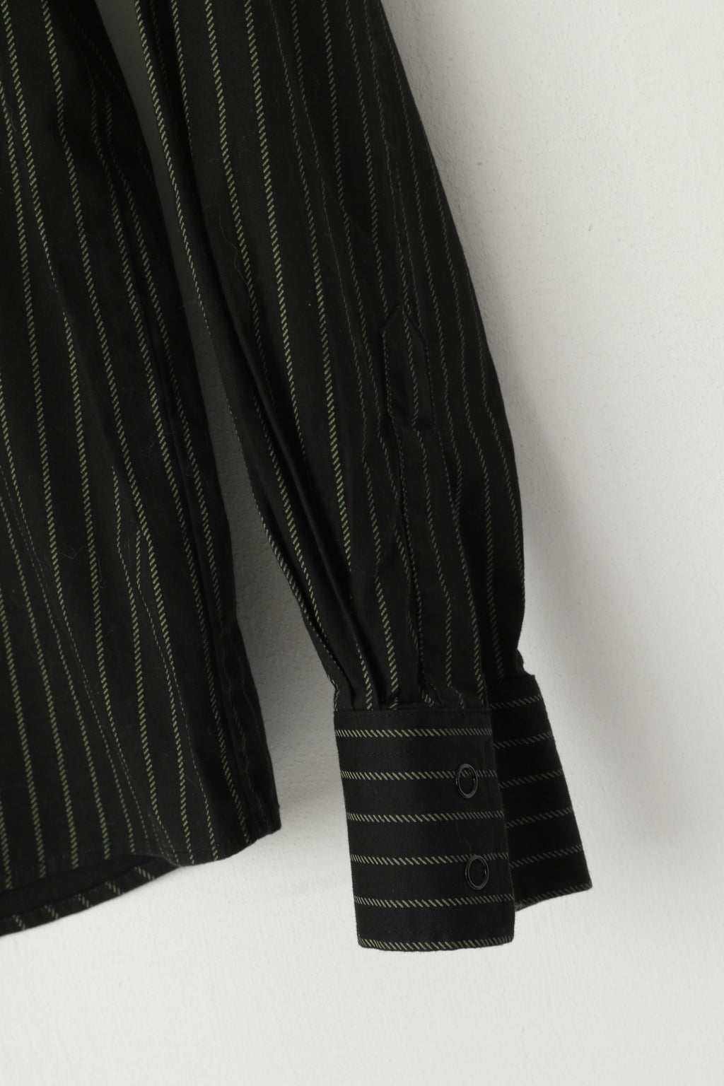 Camicia casual da uomo DC L. Top a maniche lunghe elasticizzato in cotone a righe nere e verdi