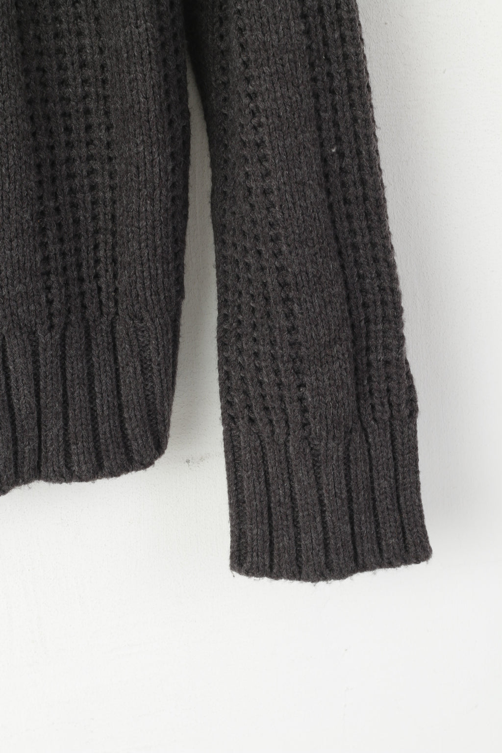 Soviétique Noir Hommes M Cardigan Marron Acrylique Câble Tricot Classique Armée Pull