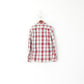 Superdry Men M (S) Casual Shirt Red Cotton Check Pockets Country Long Sleeve Top