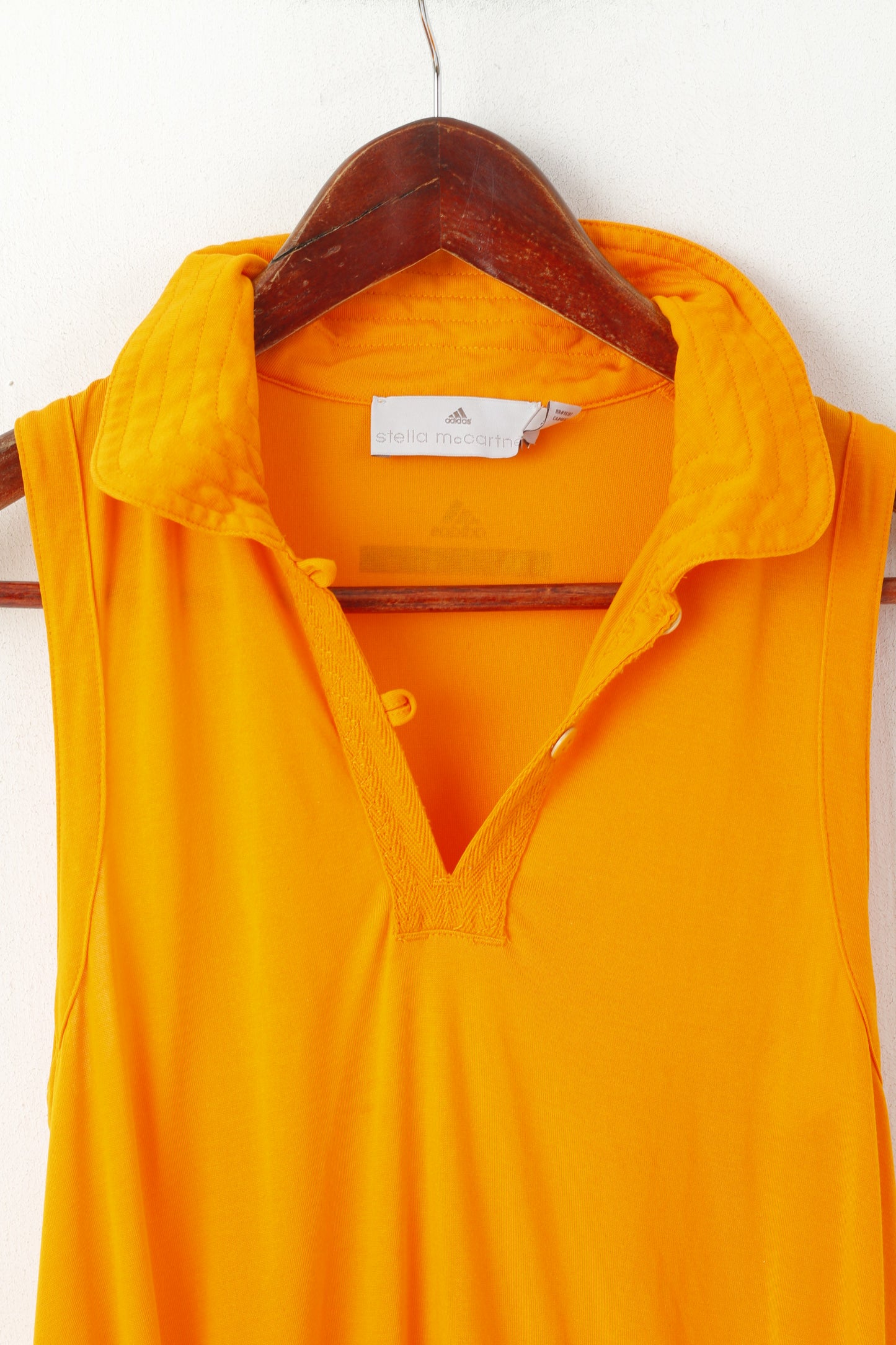 Maglietta Adidas Stella McCartney da donna 38 S. Canotta sportiva da palestra in cotone arancione