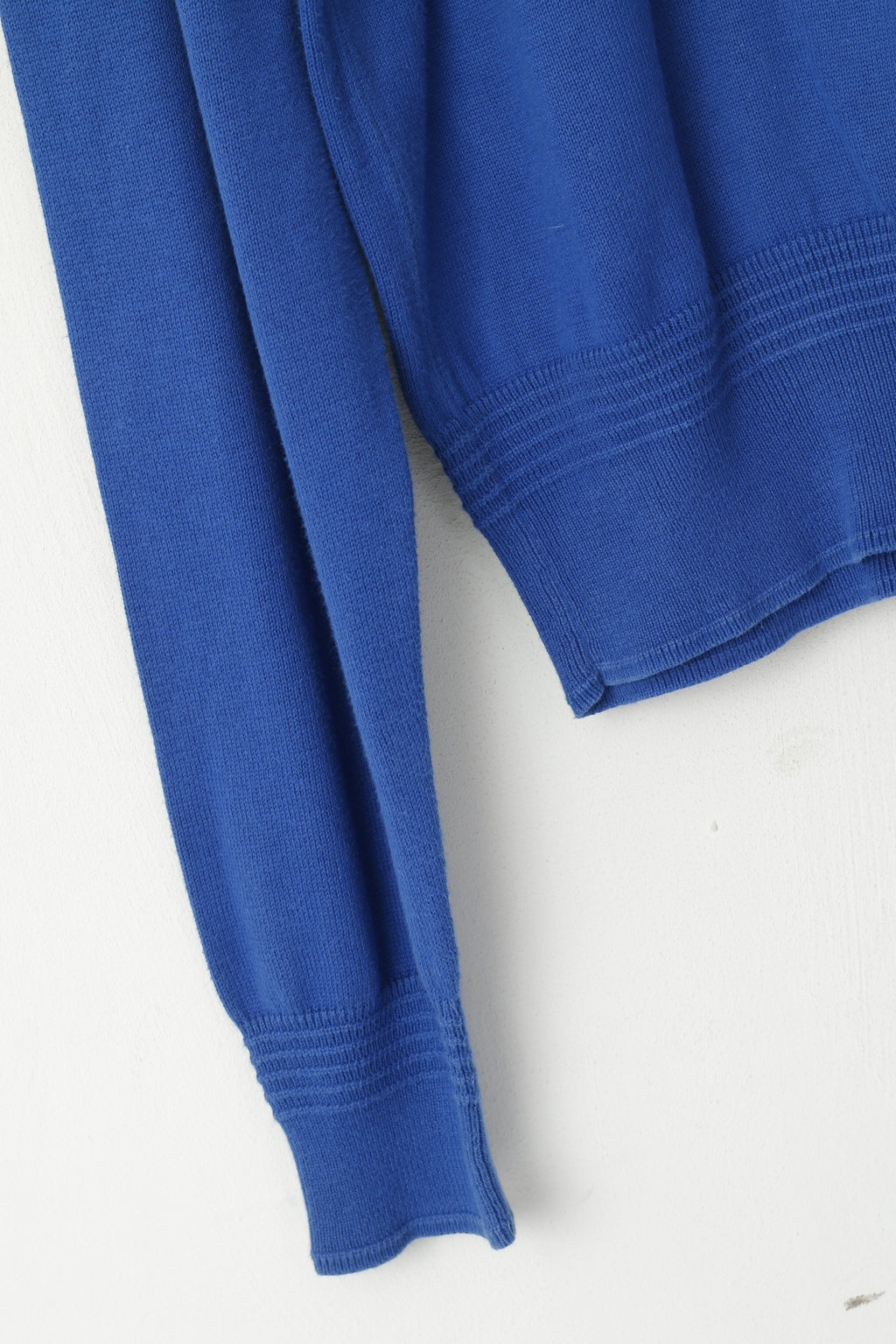 Lyle &amp; Scott Uomo L Jumper Heritage Blue Cotton Maglione elasticizzato con scollo a V tinta unita