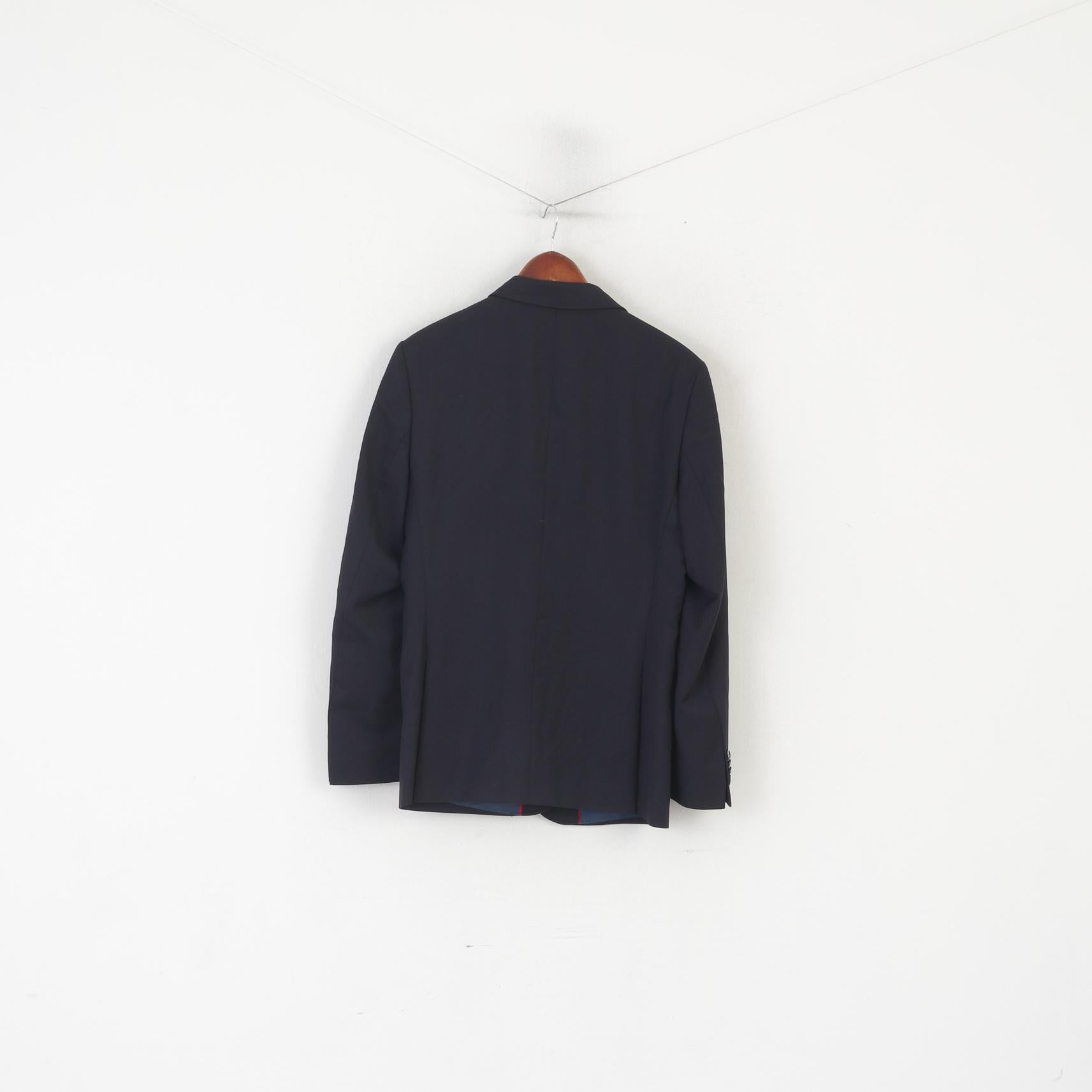 Giovani Men 38 48 Blazer Navy Wool Italia Norges Fotballforbund Single Breasted Jacket