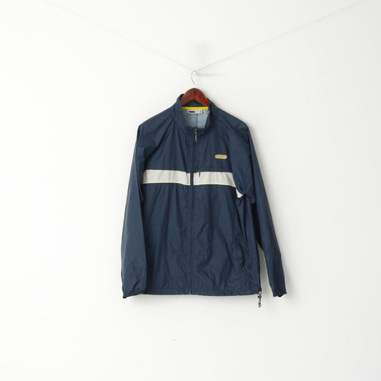 Fila Men L Jacket Navy Nylon Imperméable Vintage Full Zipper Sportswear Top