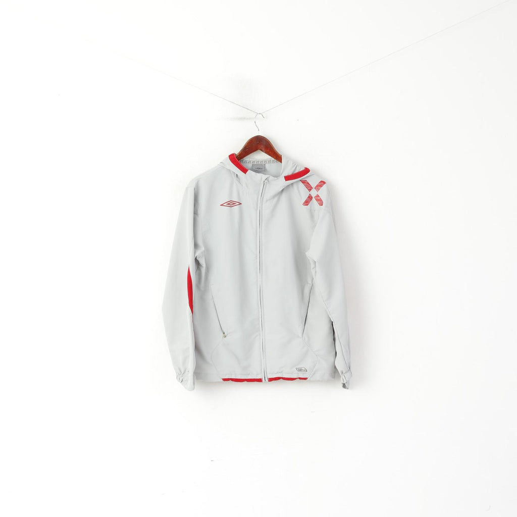 Umbro Men S Jacket Grey Sporswear Hooded Full Zipper Vintage Sport Top