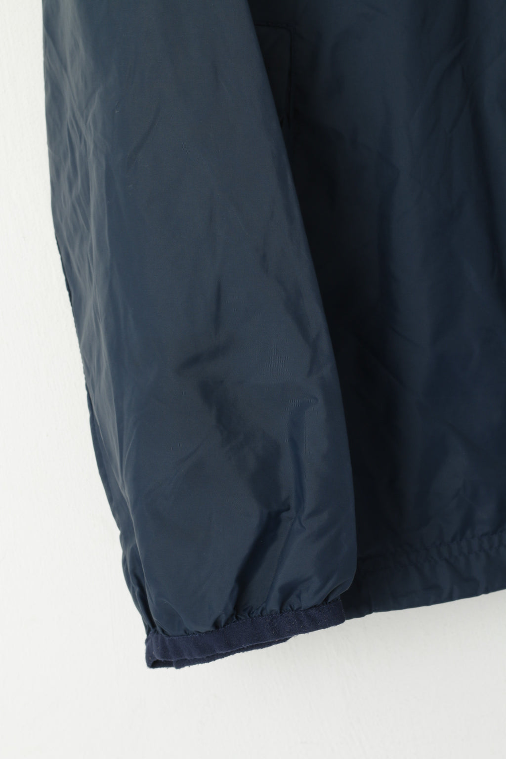 Giacca Fila da uomo L, top sportivo in nylon blu scuro impermeabile con cerniera intera vintage