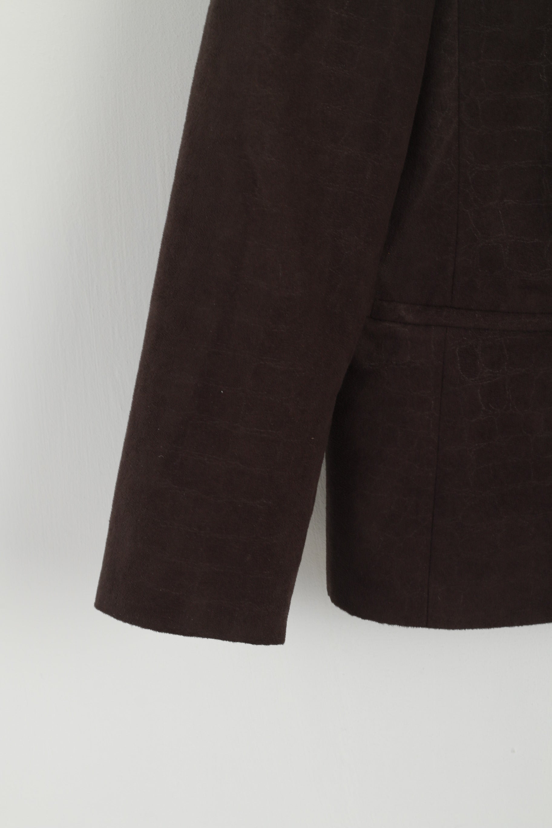 Gerry Weber Women's  Jacket 42 Brown With Shoulder Pads Two Inside Pockets Zippered