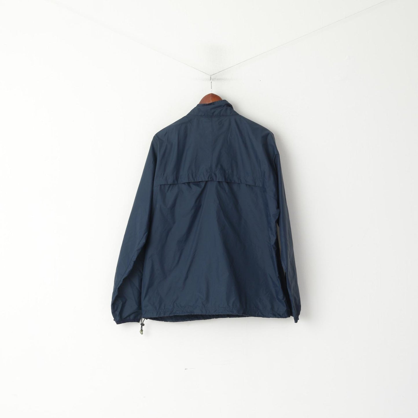 Fila Men L Jacket Navy Nylon Waterproof Vintage Full Zipper Sportswear Top