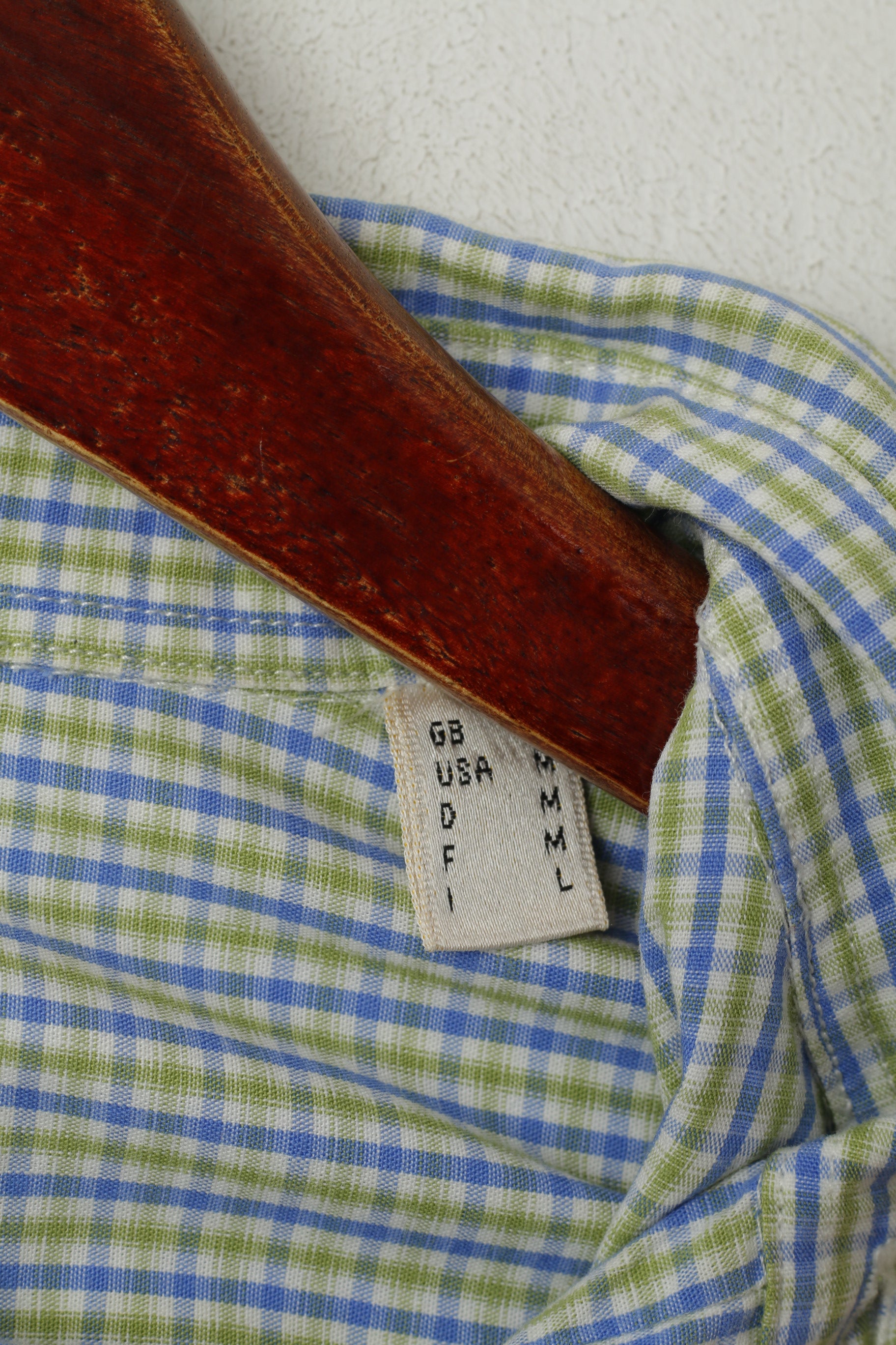 Thomas Burberry Uomo M Camicia casual Top a maniche lunghe in cotone a quadri verde blu