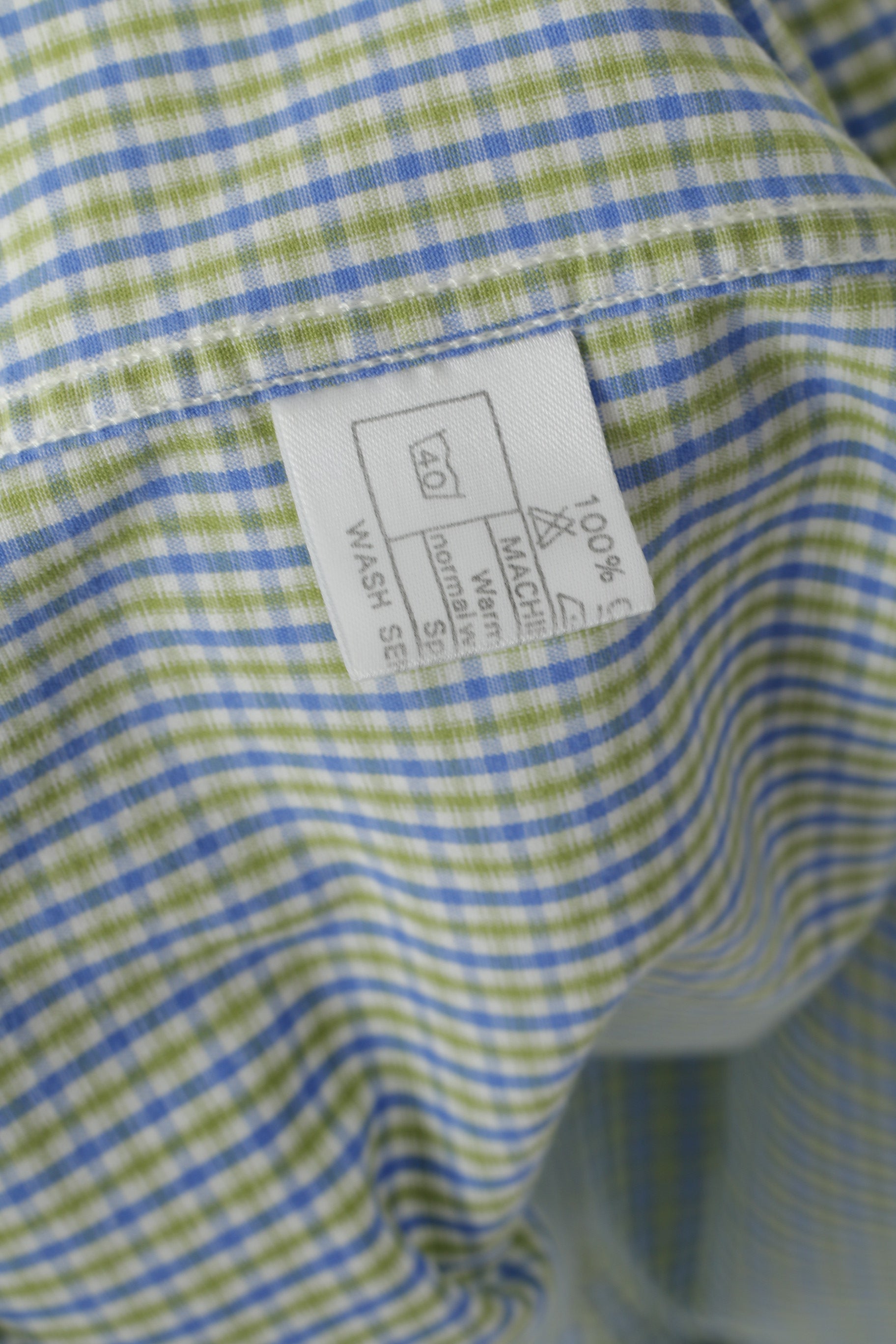 Thomas Burberry Uomo M Camicia casual Top a maniche lunghe in cotone a quadri verde blu