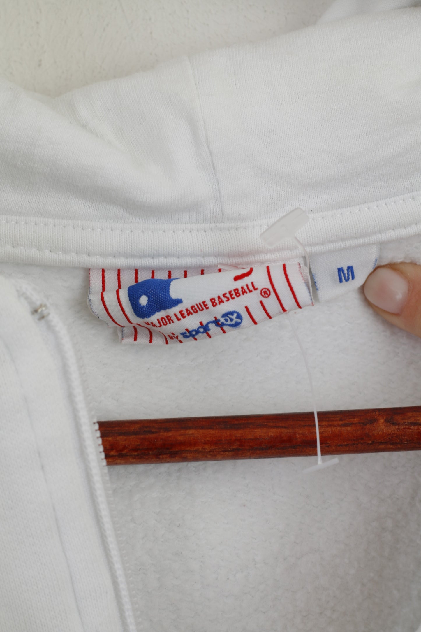 Major League Baseball Femmes M Sweat-shirt en coton blanc NY Yankees Sweat à capuche zippé