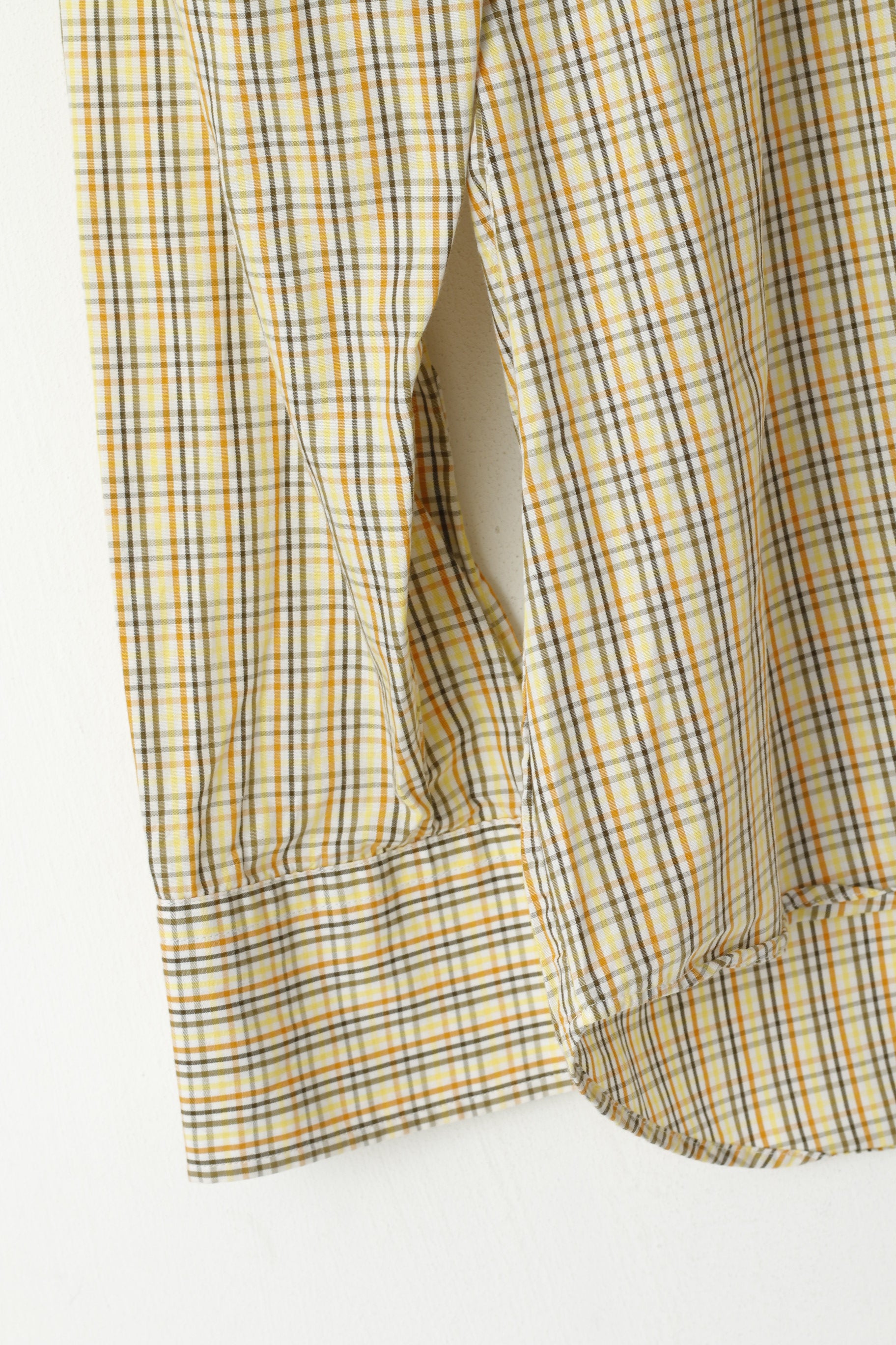 Barbour Women 12 38 M Casual Shirt Yellow Check Long Sleeve Tattersall Cotton Top