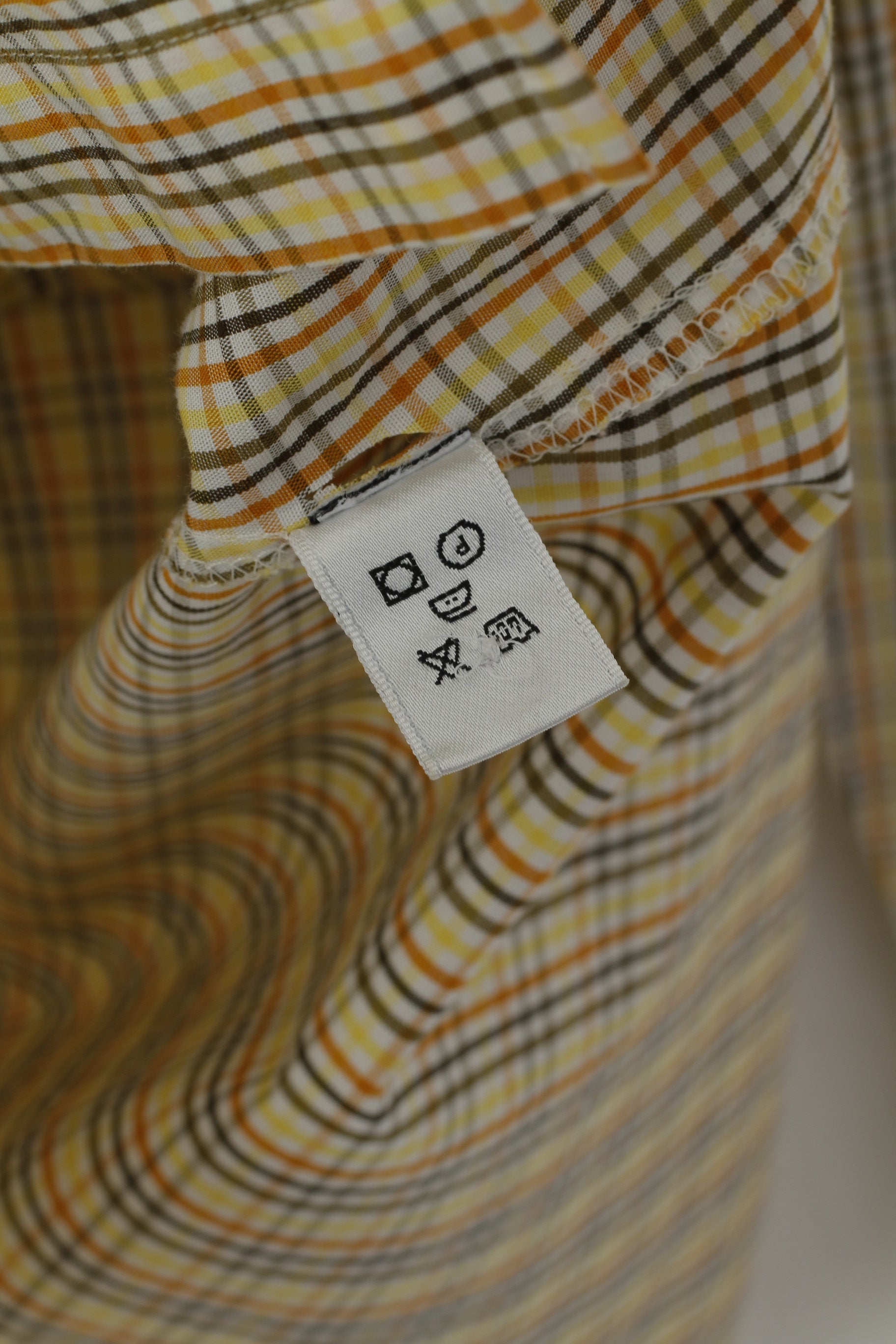 Barbour Women 12 38 M Casual Shirt Yellow Check Long Sleeve Tattersall Cotton Top