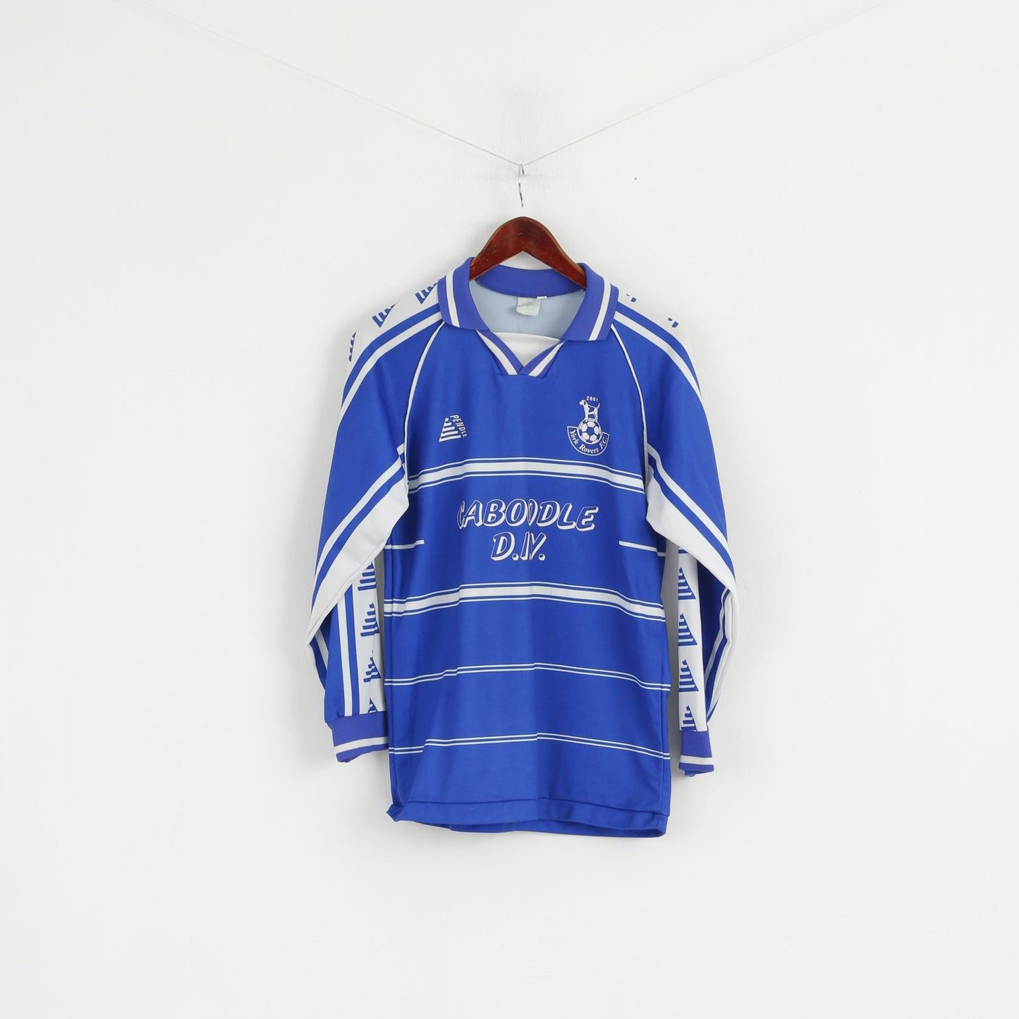 Polo Pendle da uomo 36 S maglia blu York Rovers FC # 8 top vintage da calcio