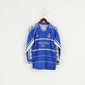 Pendle Men 36 S Polo Shirt Blue Jersey York Rovers FC #8 Football Vintage Top