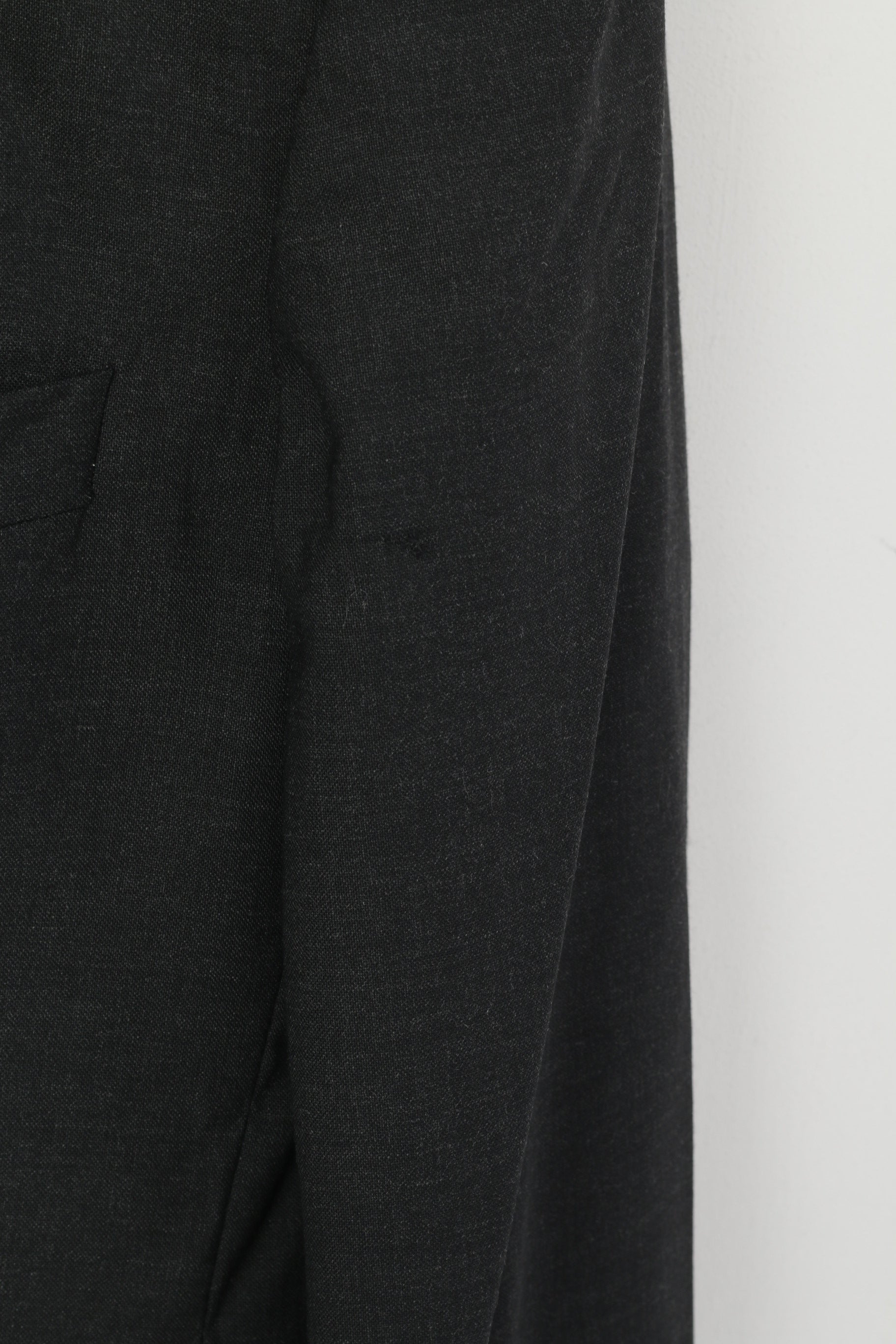 Nordiska Kompaniet Men 148 42 Blazer Charcoal 100% Wool Shoulder Pads Jacket