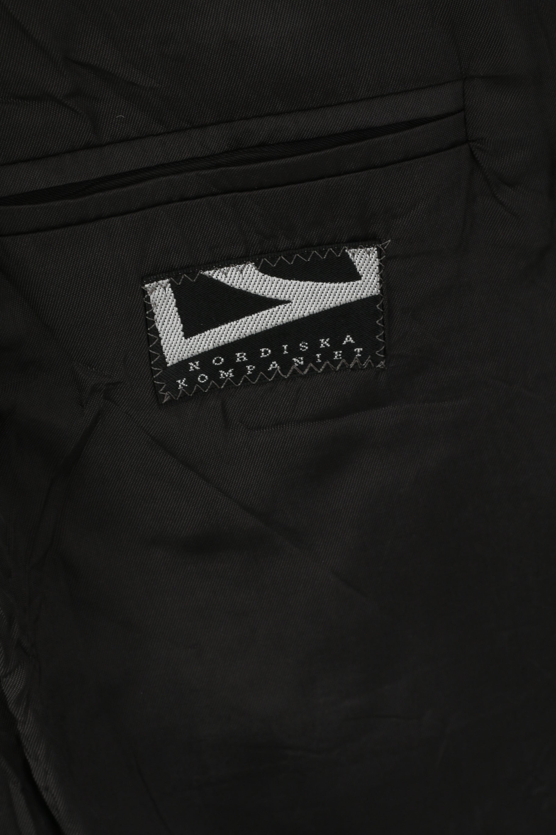 Nordiska Kompaniet Men 148 42 Blazer Charcoal 100% Wool Shoulder Pads Jacket