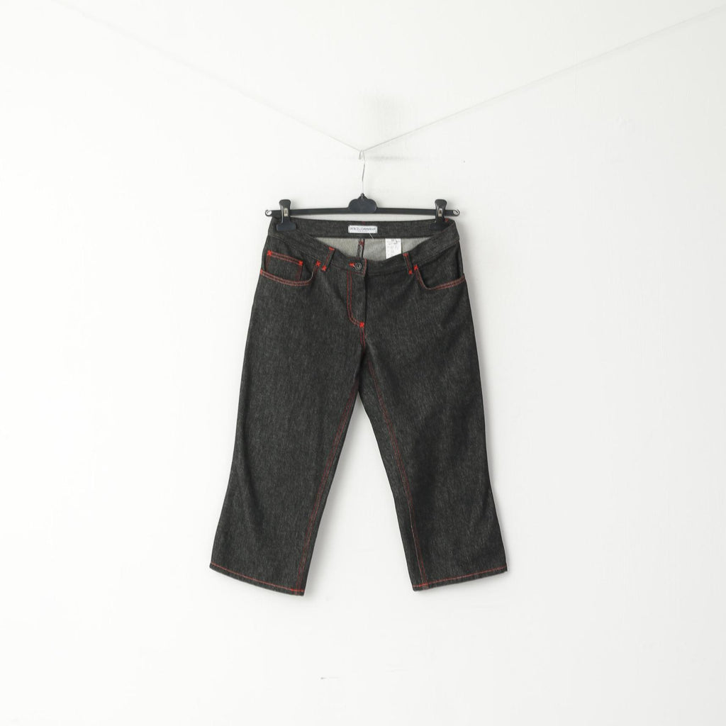 Dolce &amp; Gabbana Donna 42 Pantaloni Capri Jeans neri Pantaloni cropped D&amp;G in cotone elasticizzato