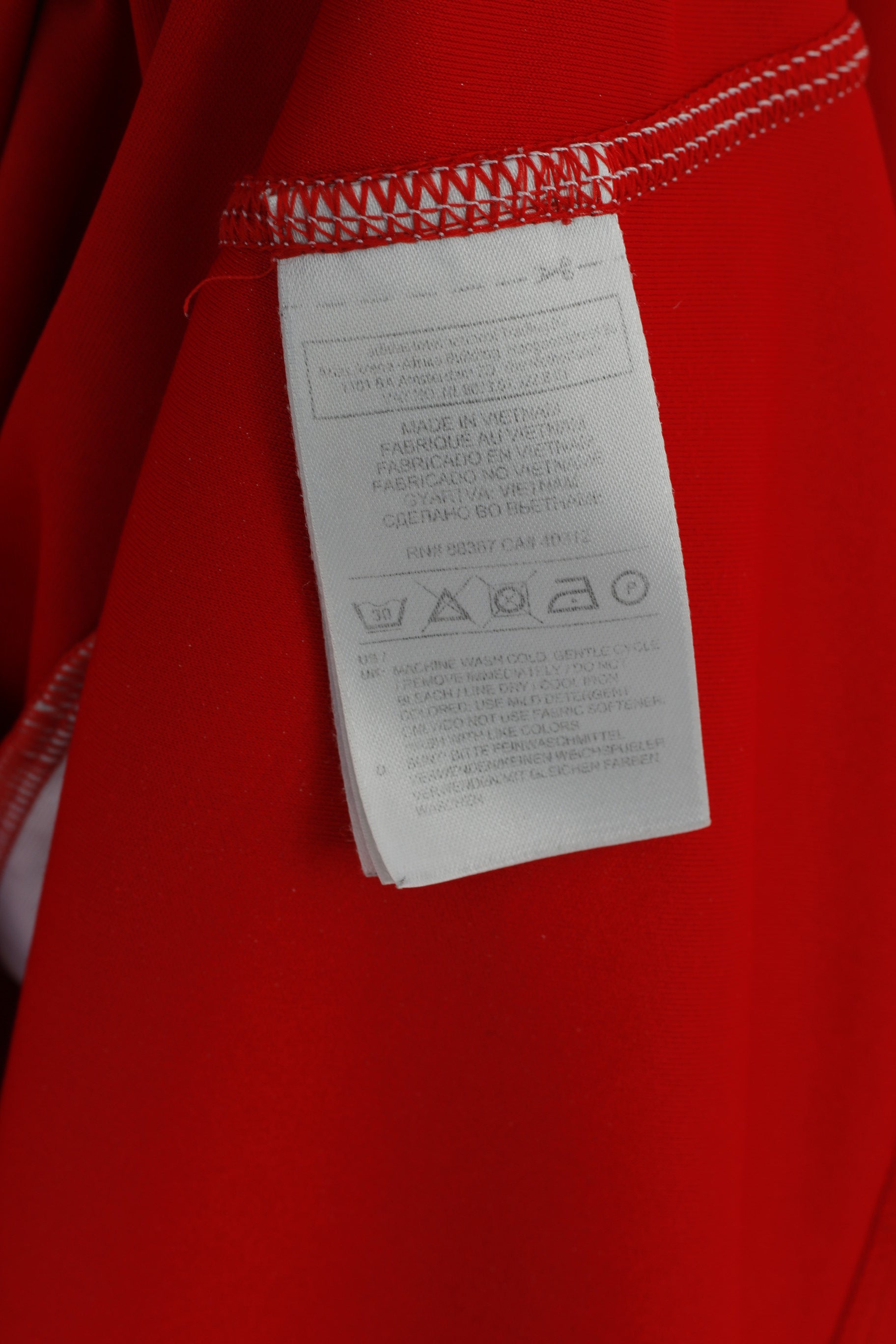 Adidas Men L Shirt Rouge Sportswear Vintage Training Gym Jersey Top