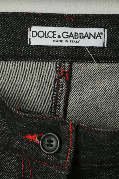 Dolce &amp; Gabbana Donna 42 Pantaloni Capri Jeans neri Pantaloni cropped D&amp;G in cotone elasticizzato