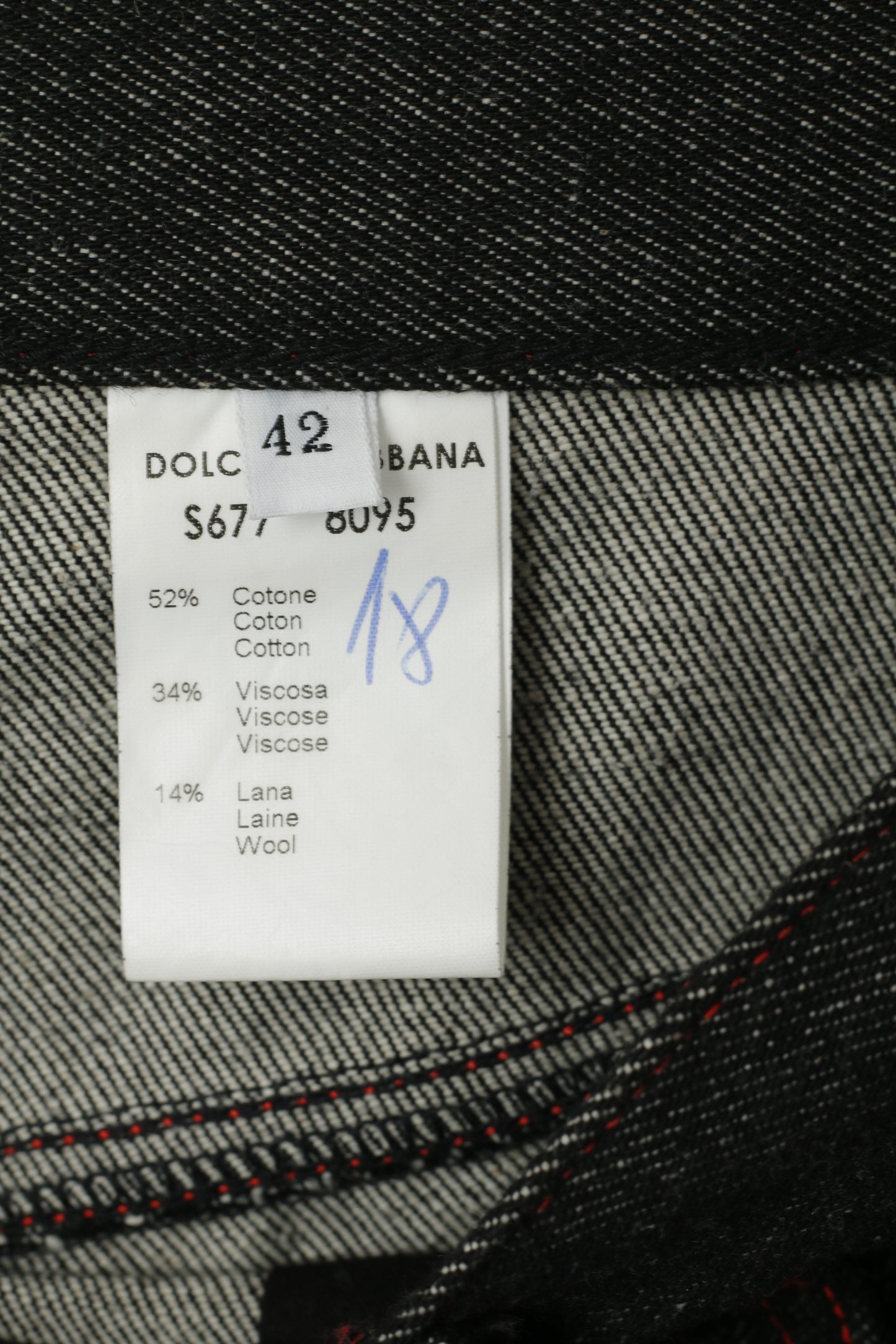 Dolce & Gabbana Women 42 Capri Trousers Black Jeans Cotton Stretch D&G Cropped Pants
